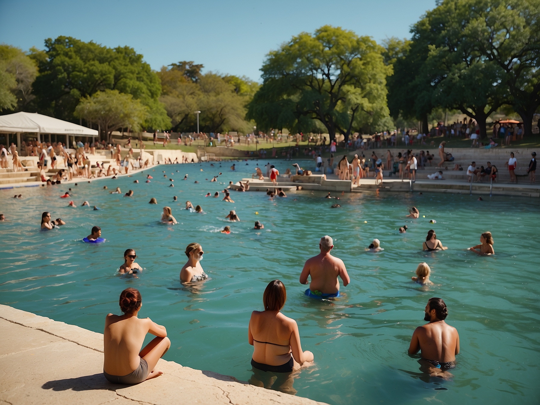 Scene at Barton Springs Pool Austin Austin