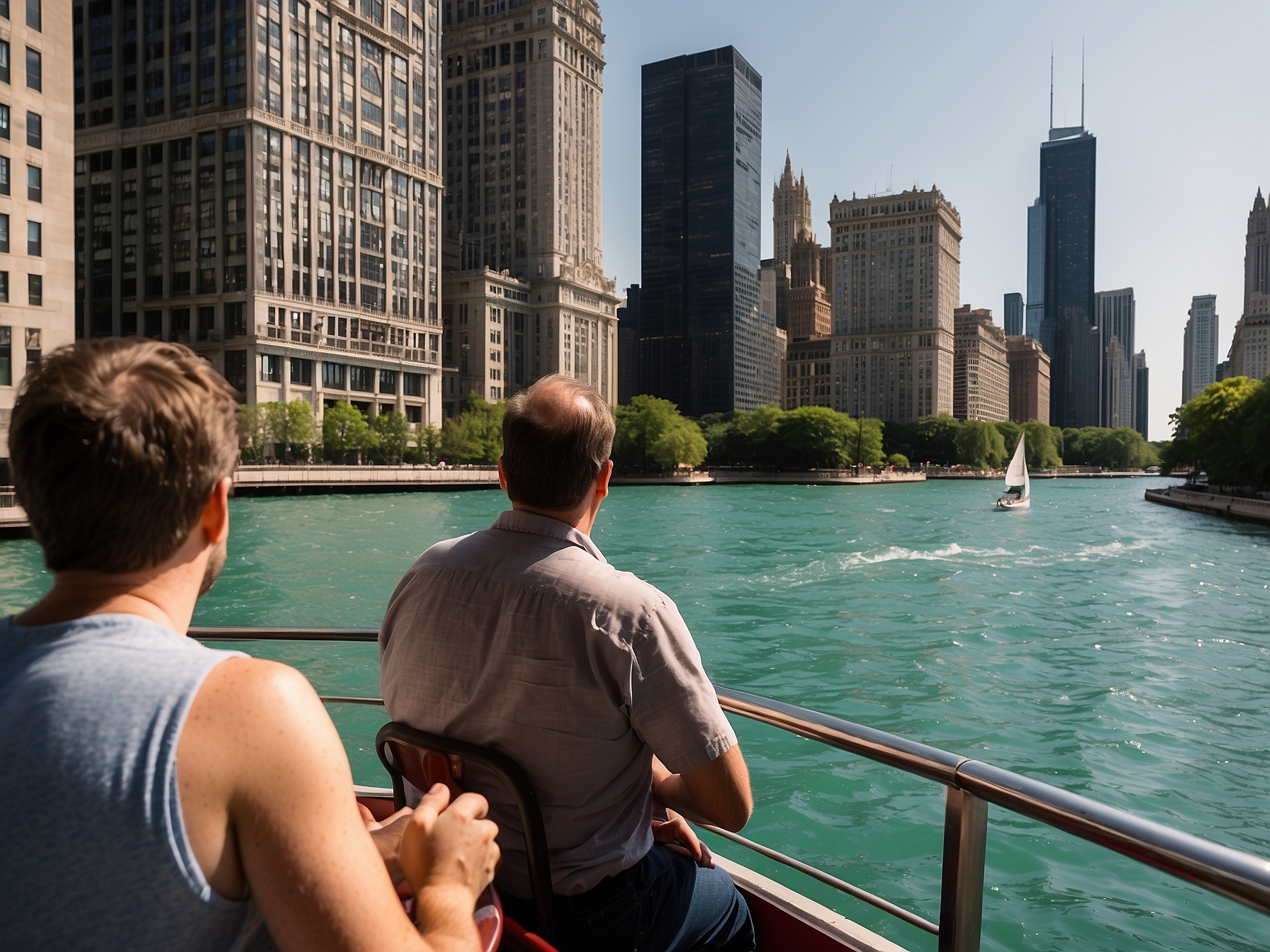 Visitors at Chicago architecture boat tour Chicago