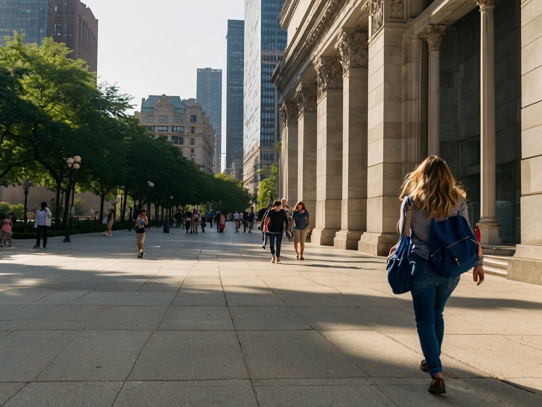 Area around Art Institute of Chicago in Chicago