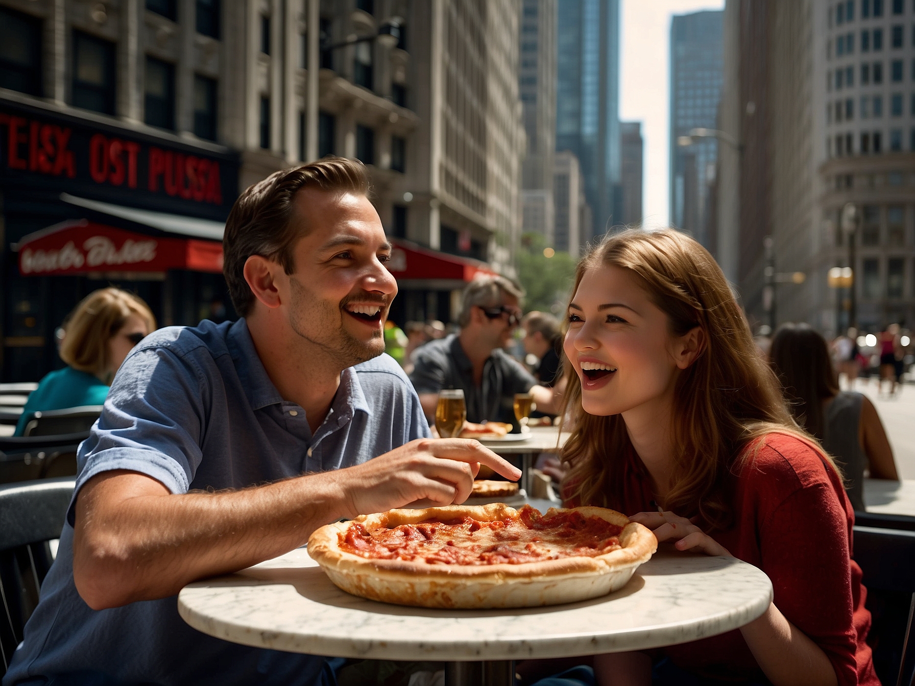 Visitors at Chicago deep dish pizza Chicago