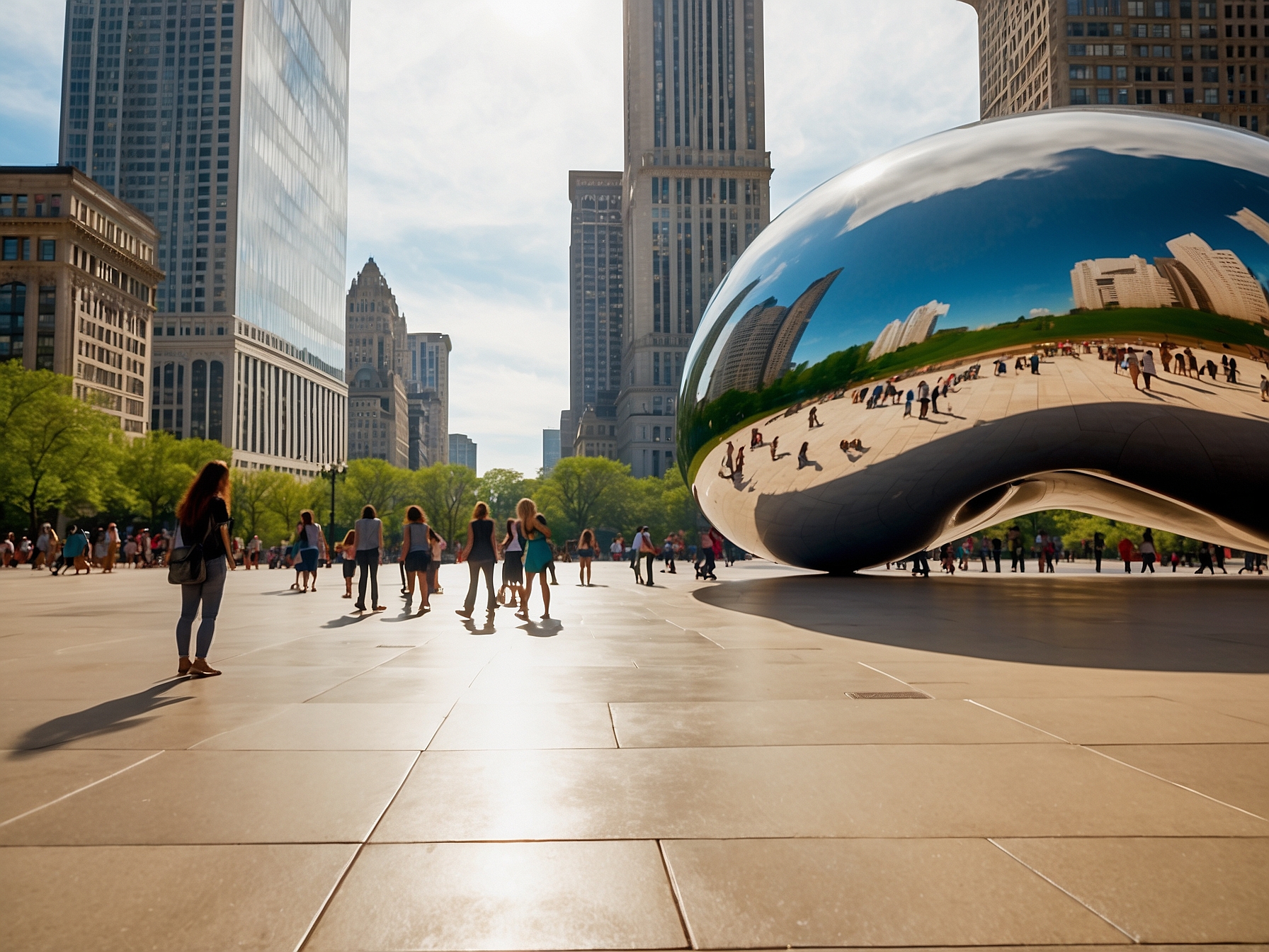 Visitors at Millennium Park Chicago Chicago