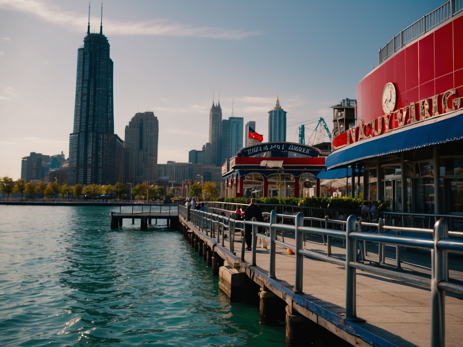 Area around Navy Pier Chicago in Chicago