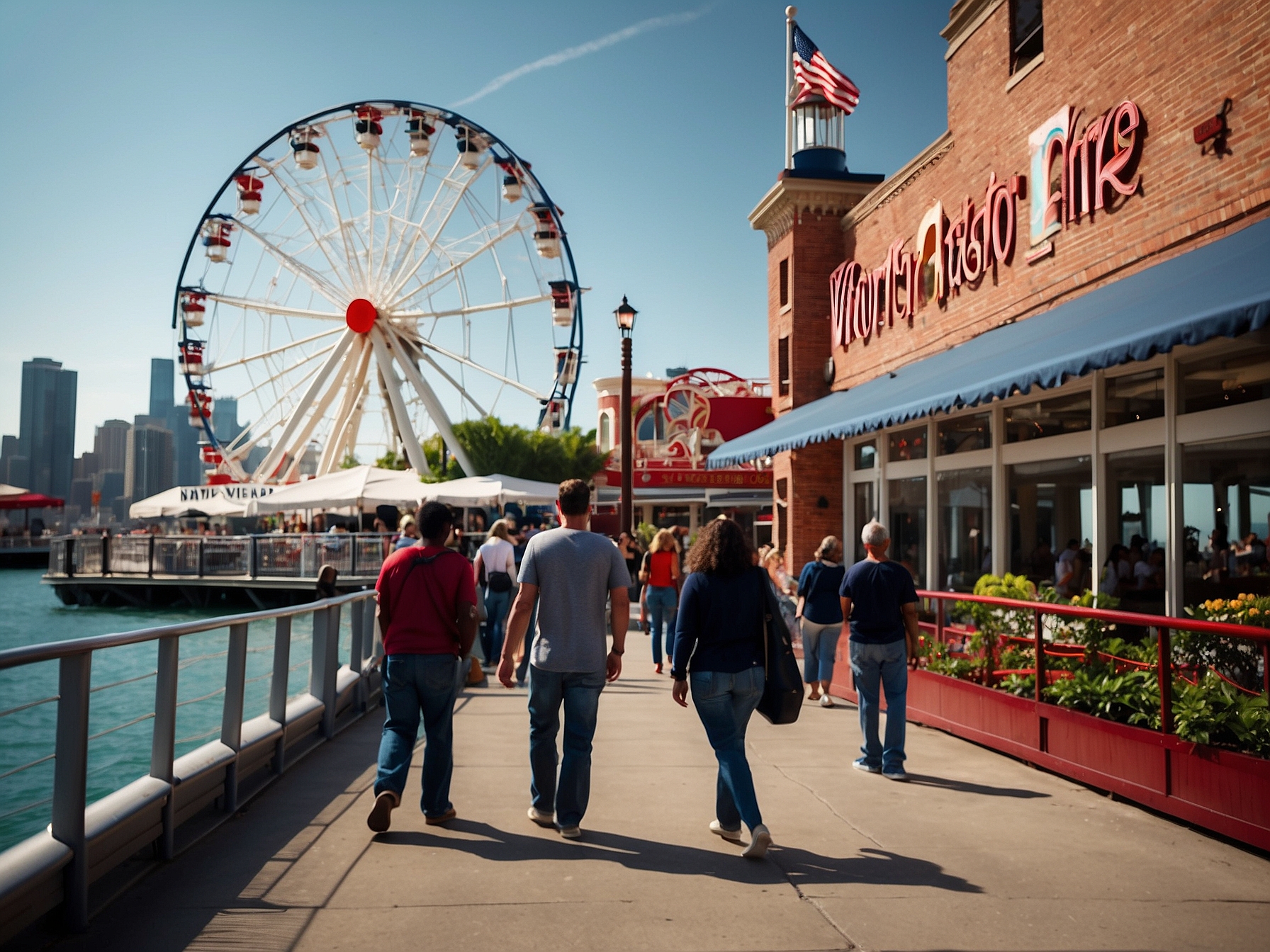 Visitors at Navy Pier Chicago Chicago