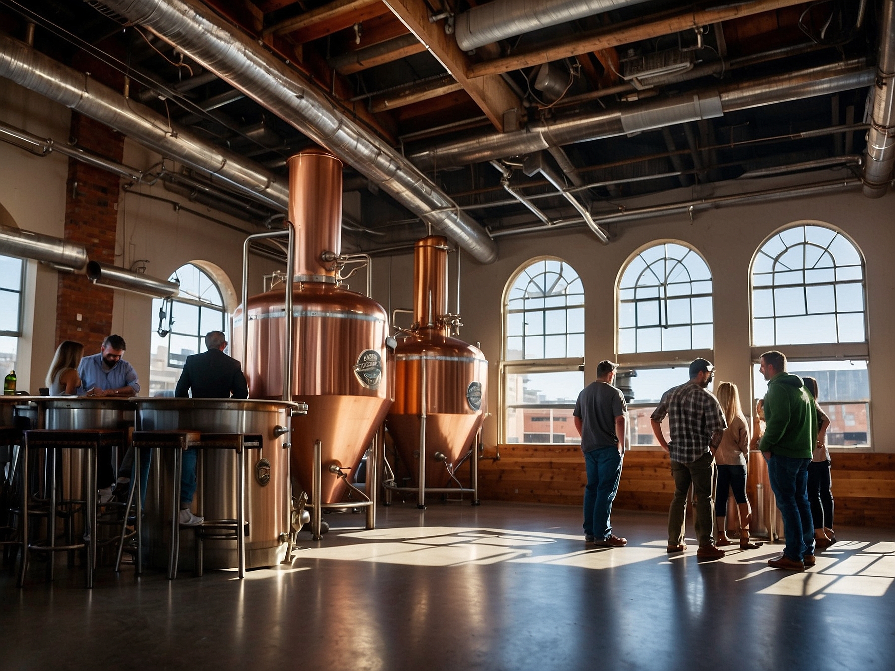 Scene at Denver craft brewery tour Denver