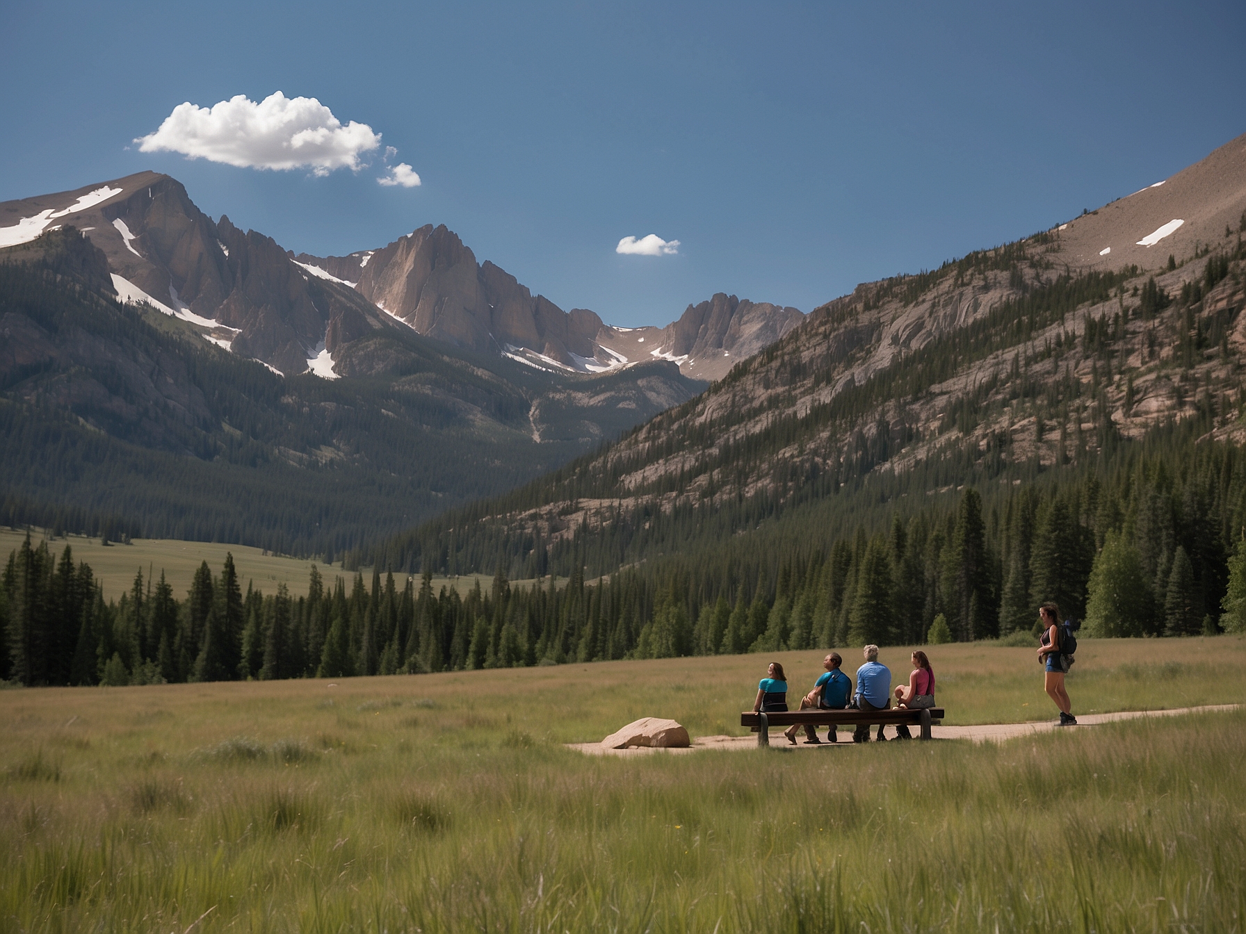 Scene at Rocky Mountain National Park from Denver Denver