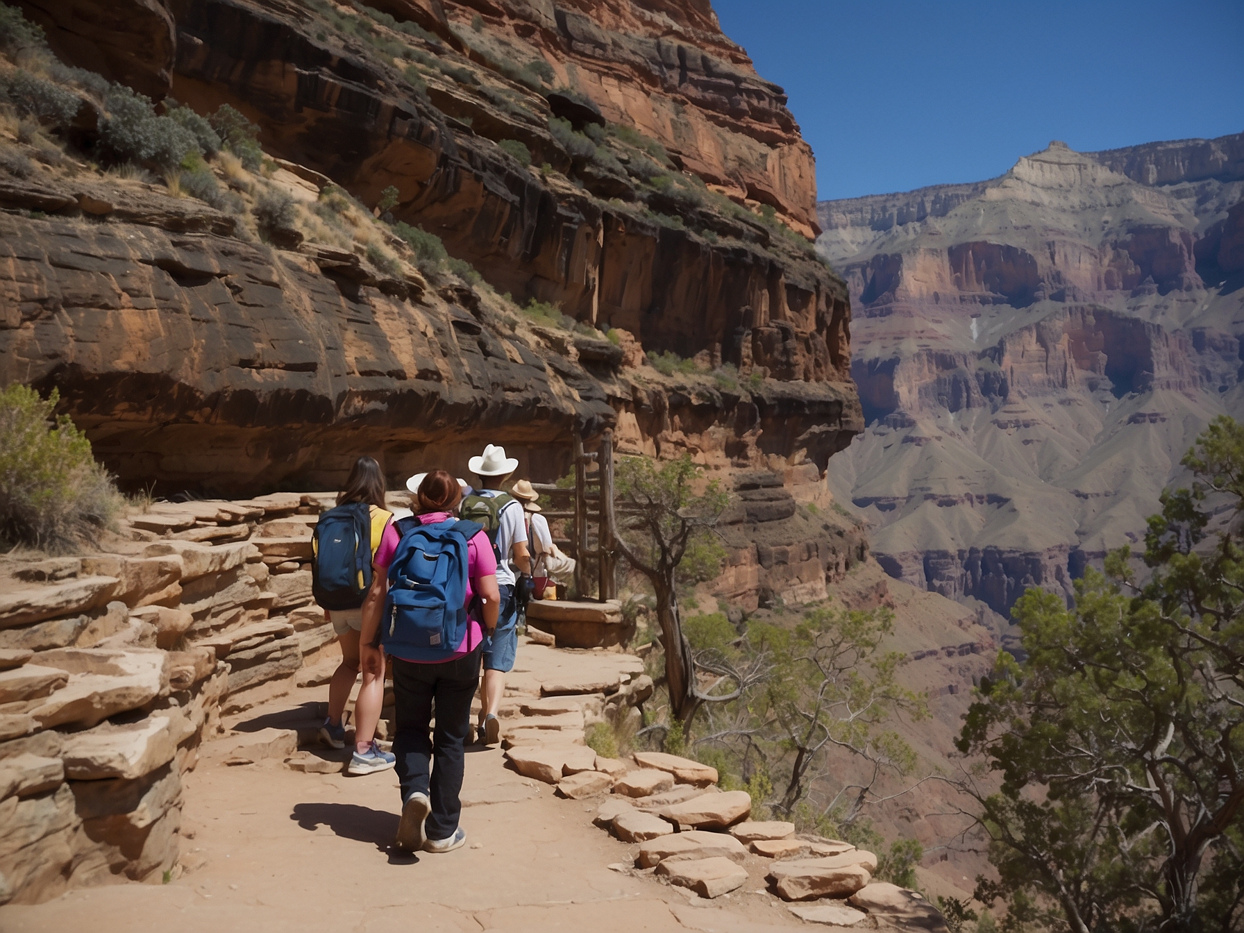 Scene at Bright Angel Trail Grand Canyon in Grand Canyon