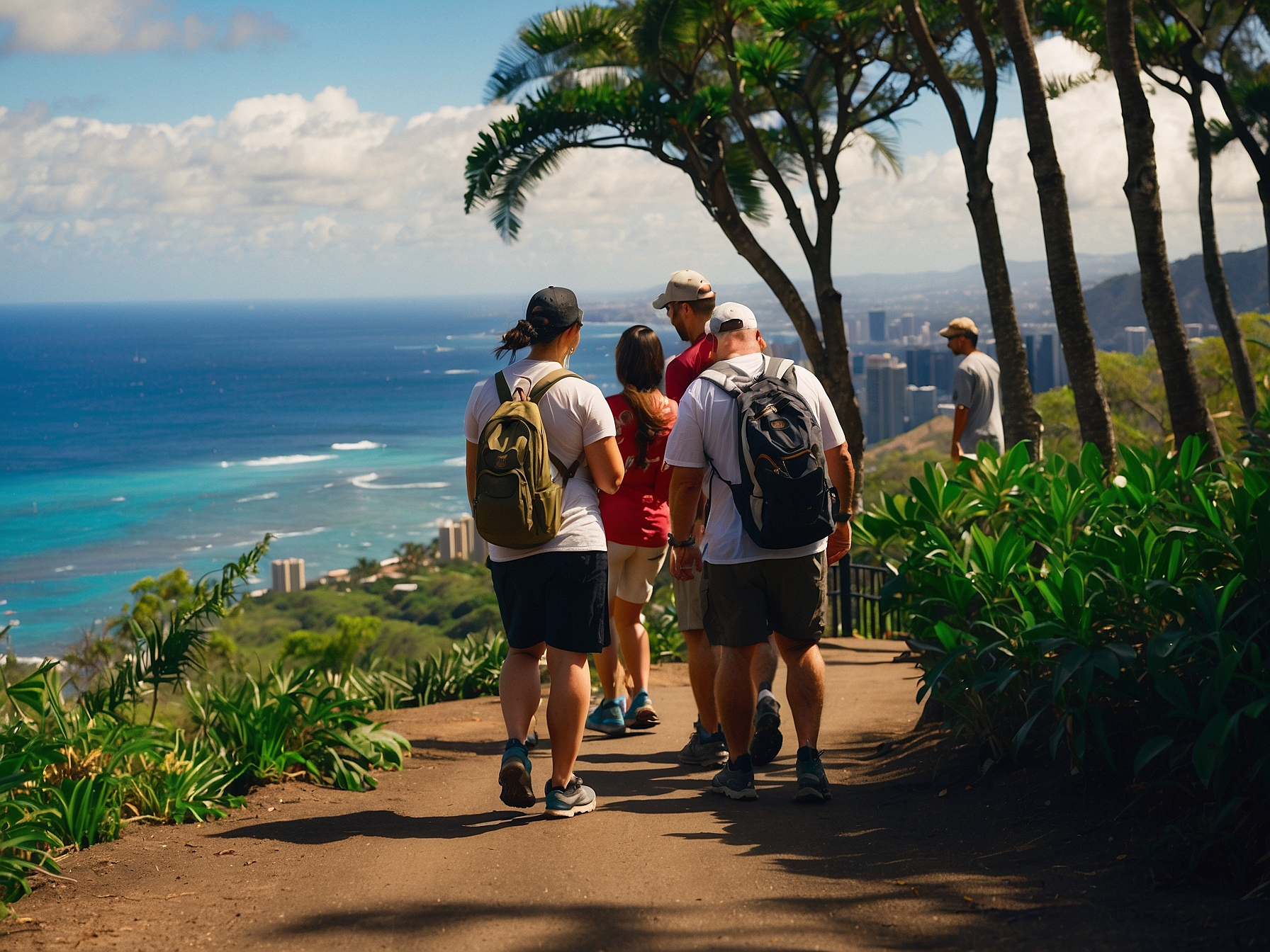 Atmosphere at Diamond Head hike Honolulu in Honolulu