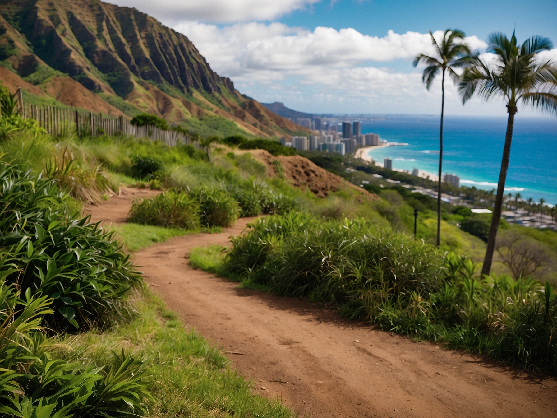 Context and setting of Diamond Head hike Honolulu in Honolulu