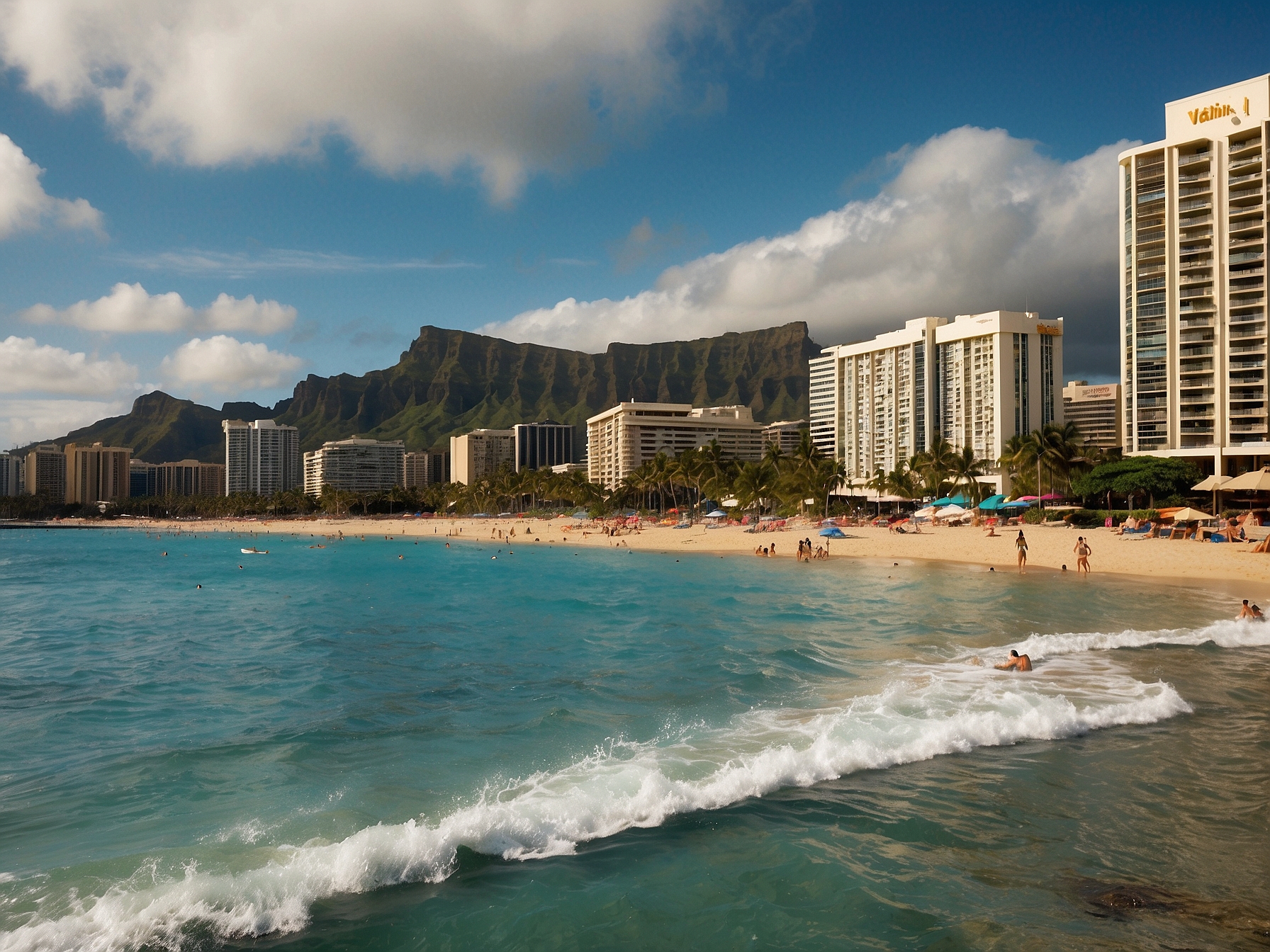 Context and setting of Waikiki Beach Honolulu in Honolulu
