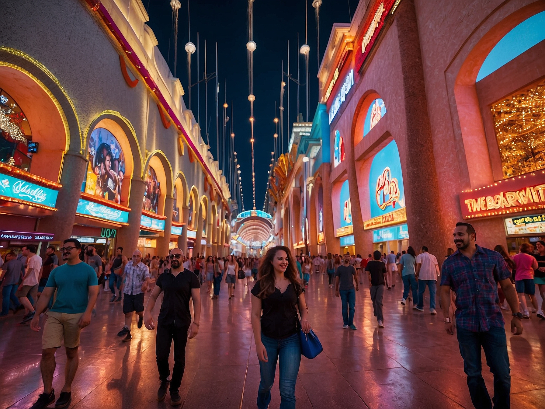 Visitors at Fremont Street Experience Las Vegas in Las Vegas