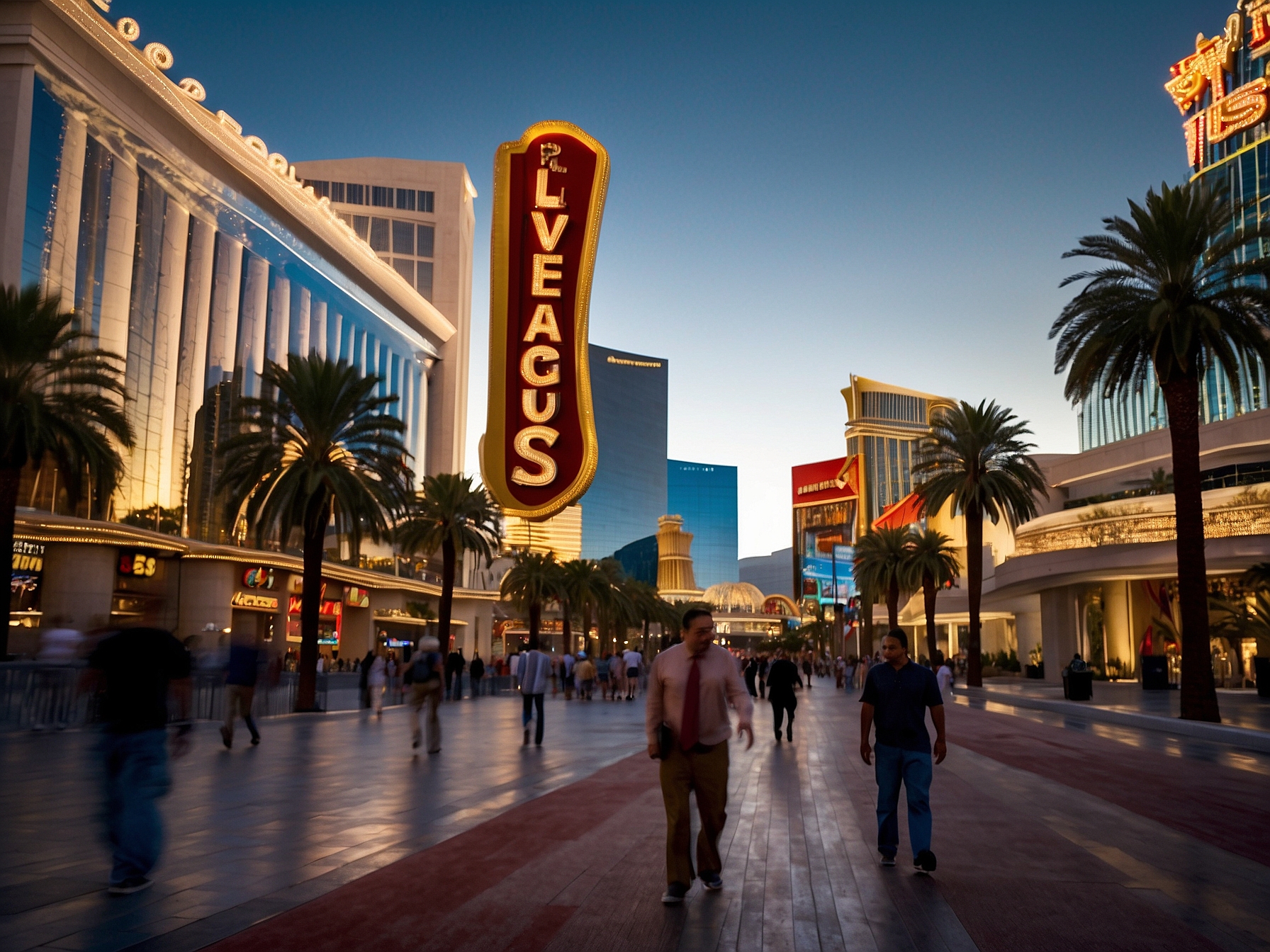 View from or of Las Vegas Strip walk in Las Vegas