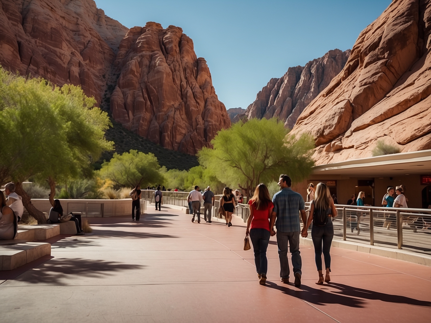 Visitors at Red Rock Canyon Las Vegas in Las Vegas