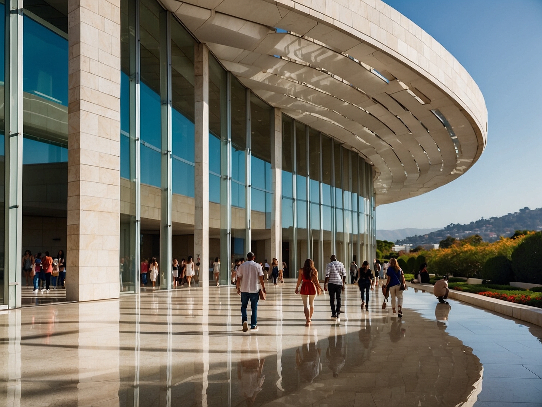 Visitors at Getty Center Los Angeles in Los Angeles