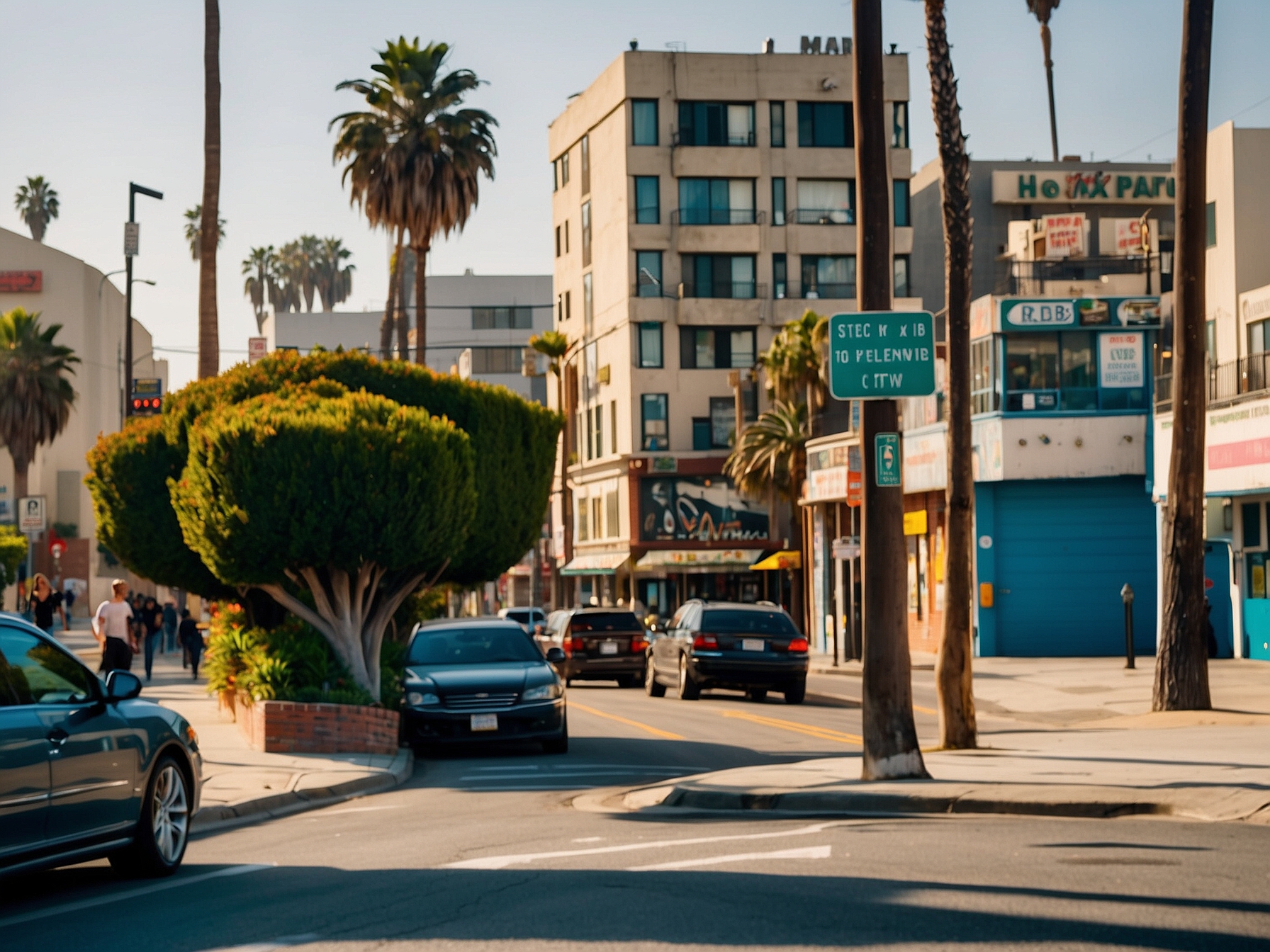 Area around Venice Beach boardwalk Los Angeles in Los Angeles