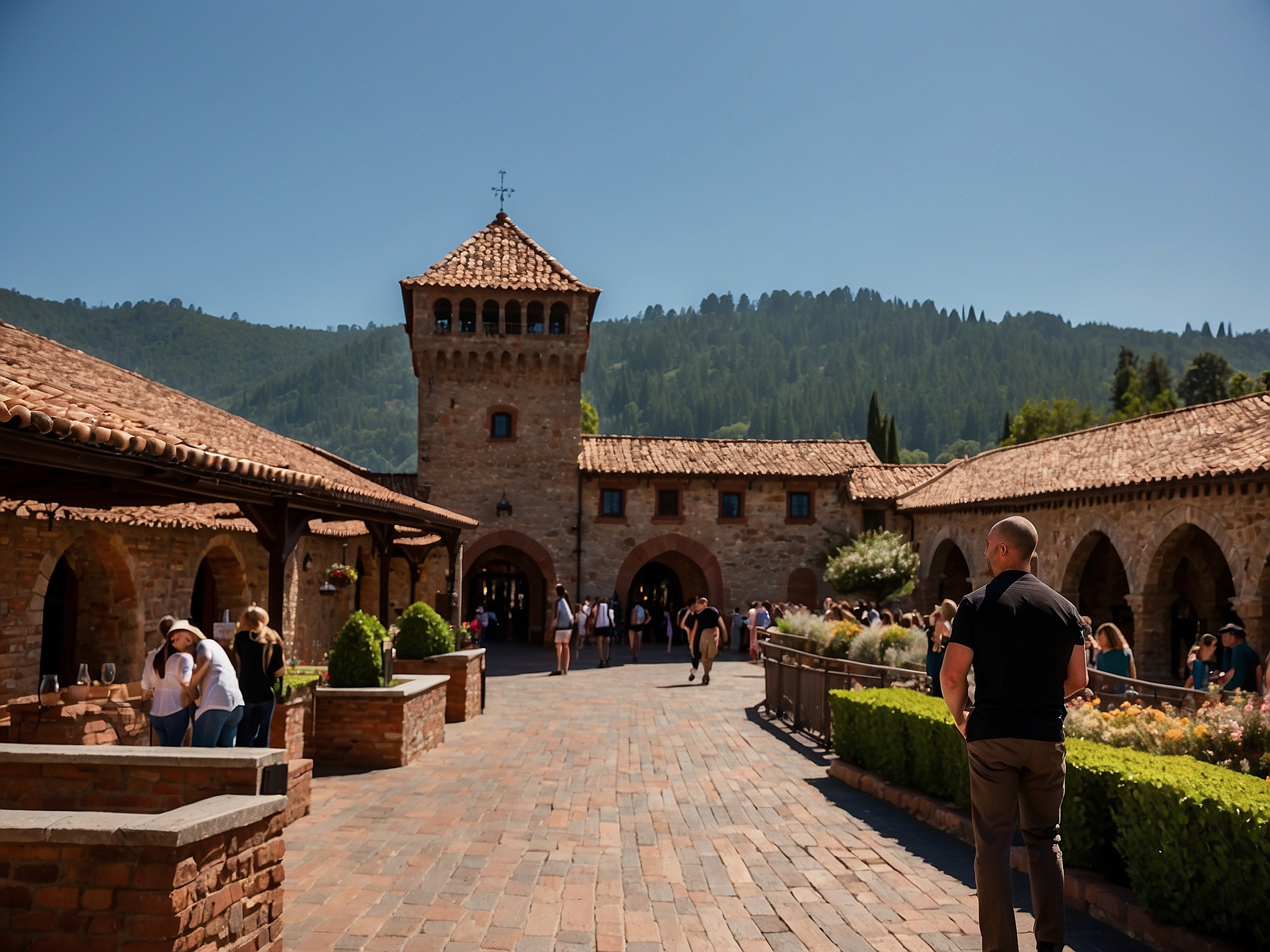 Scene at Castello di Amorosa Napa Valley in Napa Valley