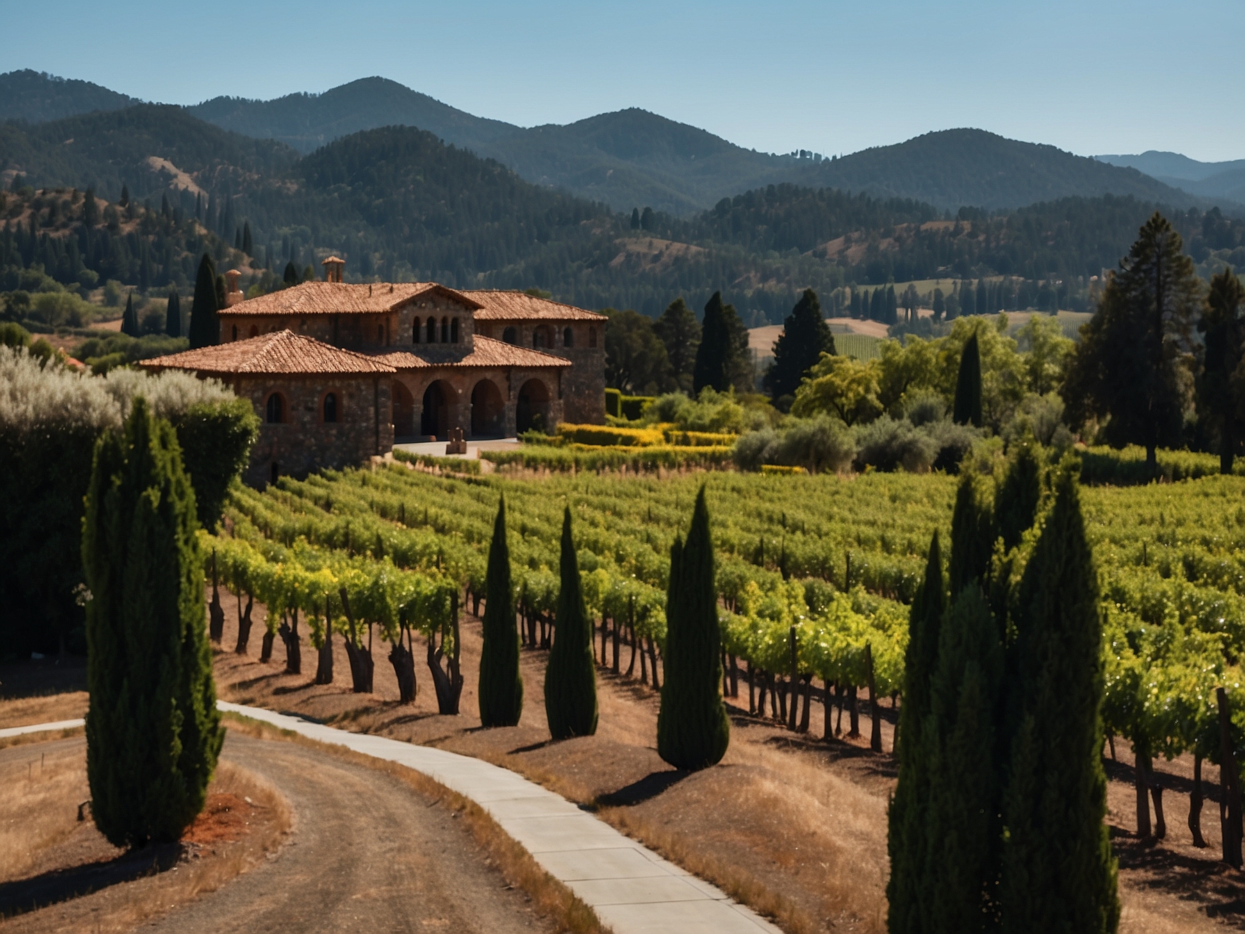 Surroundings near Castello di Amorosa Napa Valley in Napa Valley