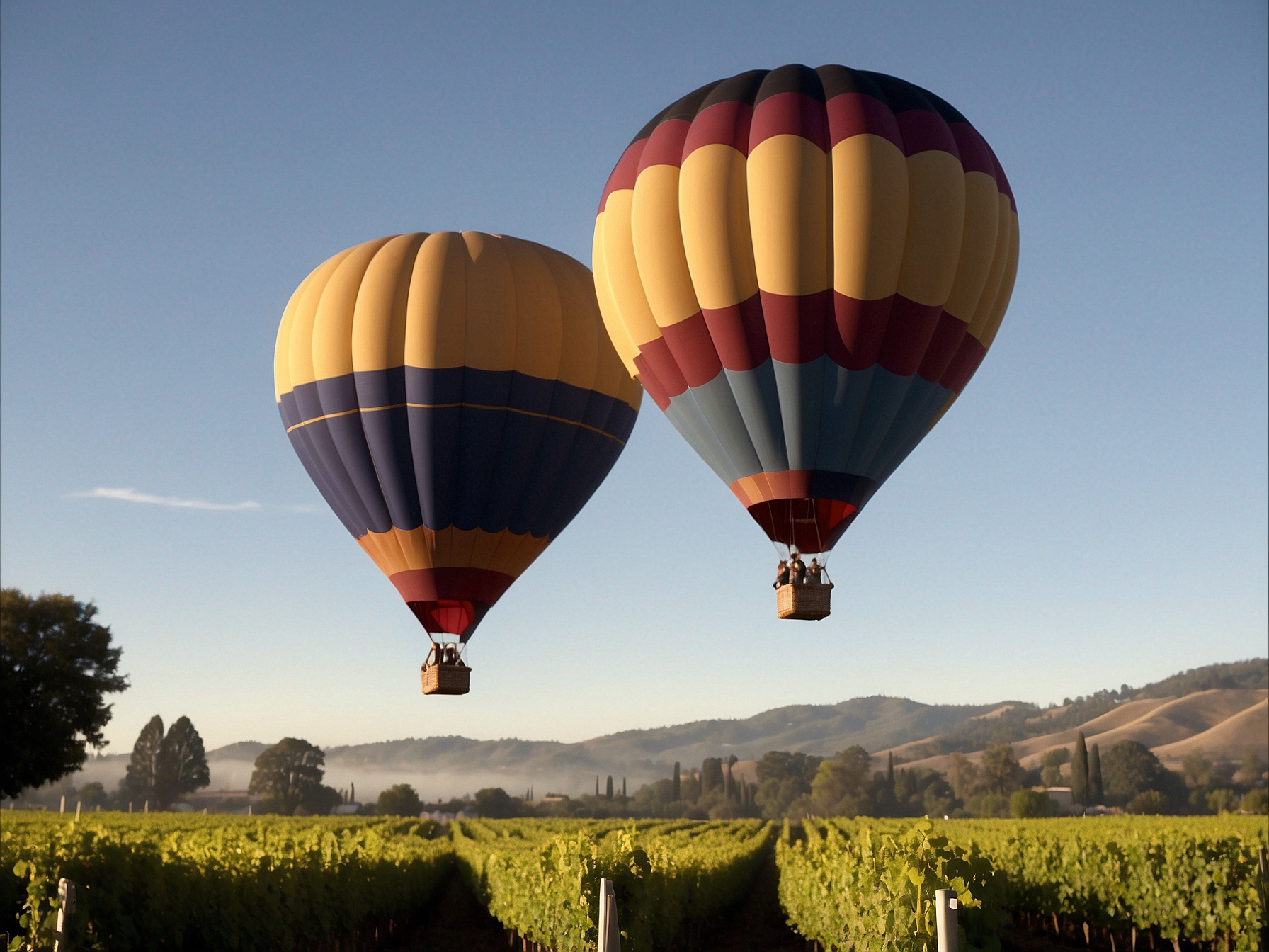 Scene at Napa Valley hot air balloon in Napa Valley