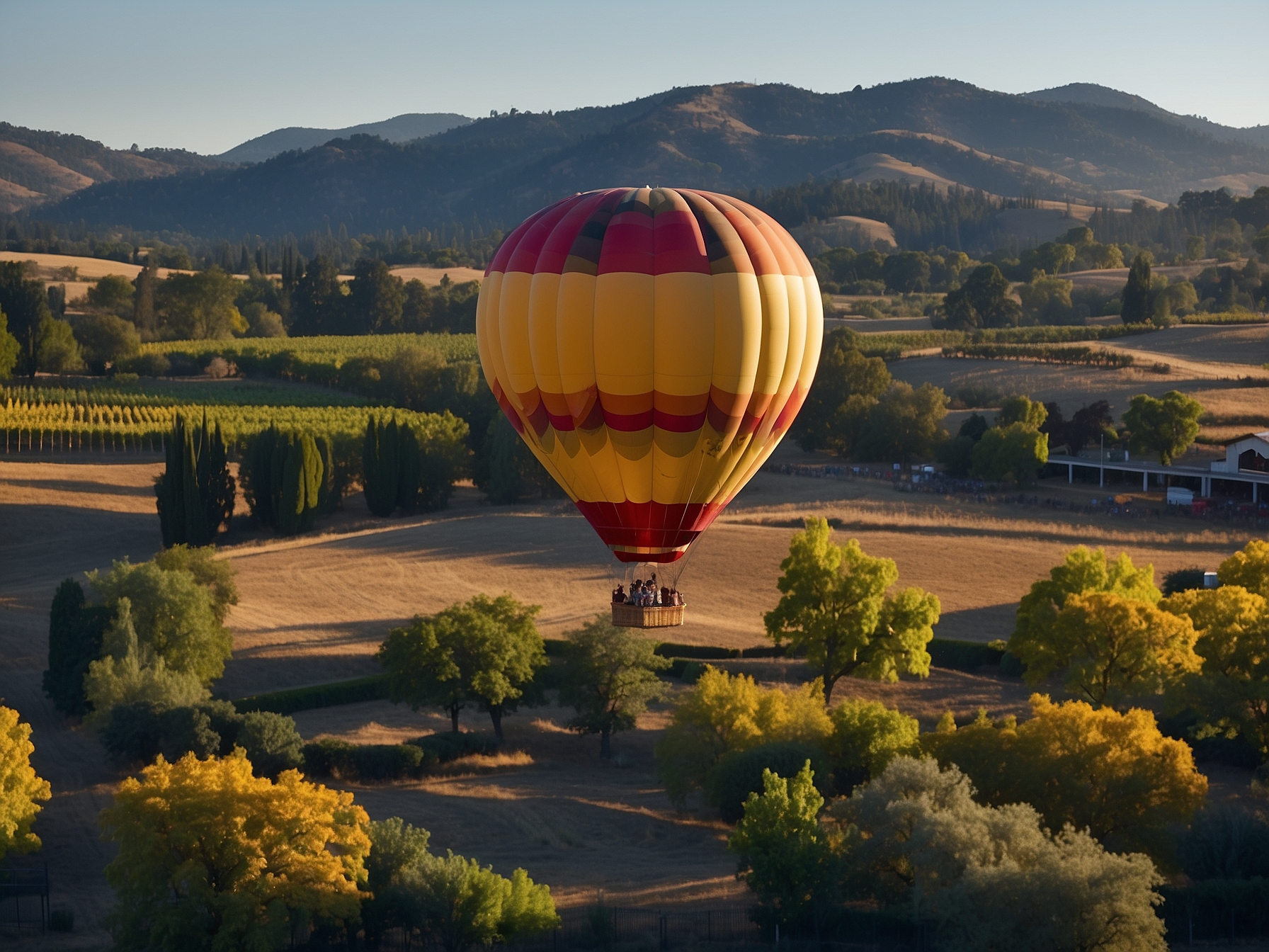 View at Napa Valley hot air balloon in Napa Valley