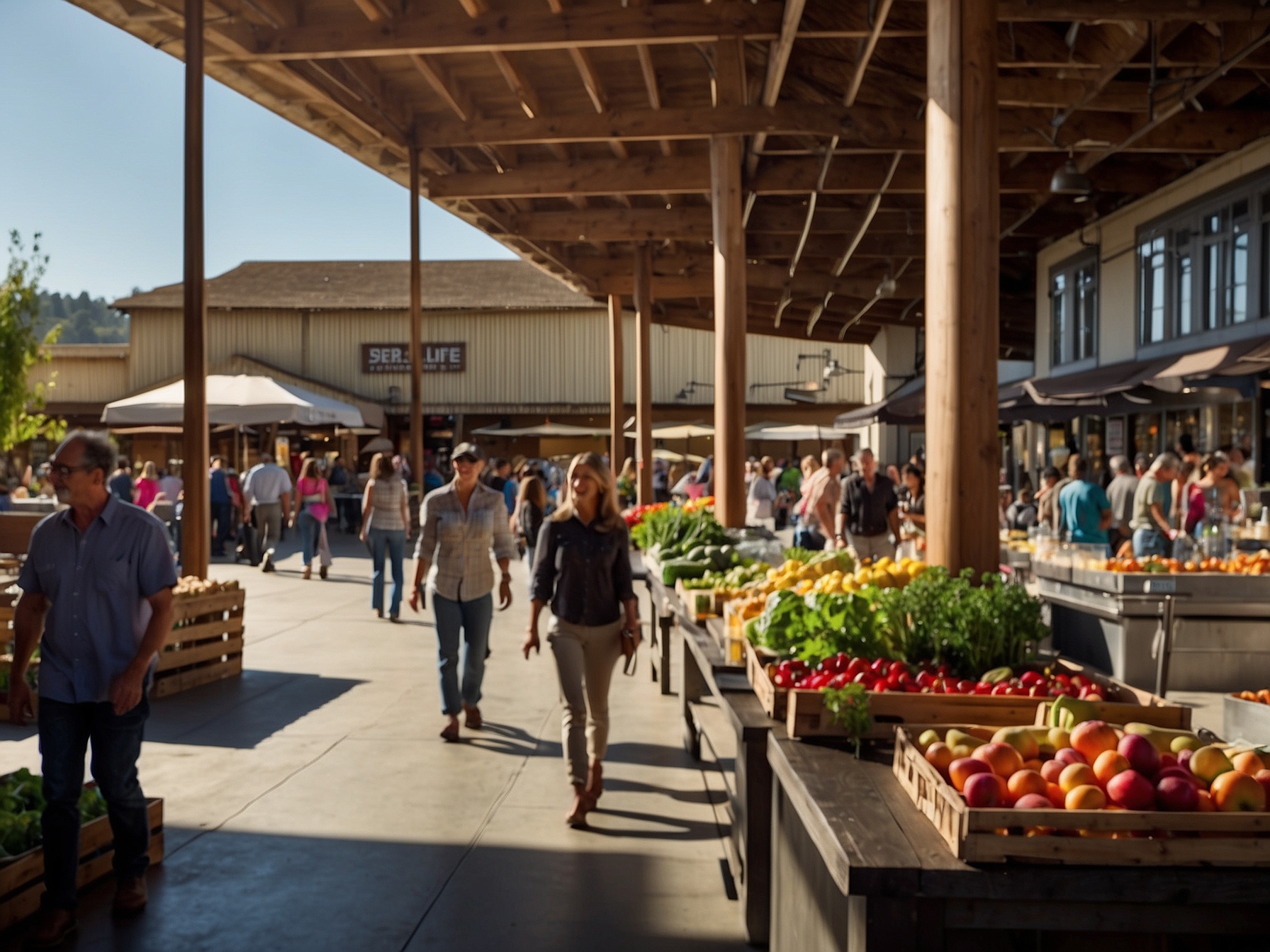 Scene at Oxbow Public Market Napa in Napa Valley