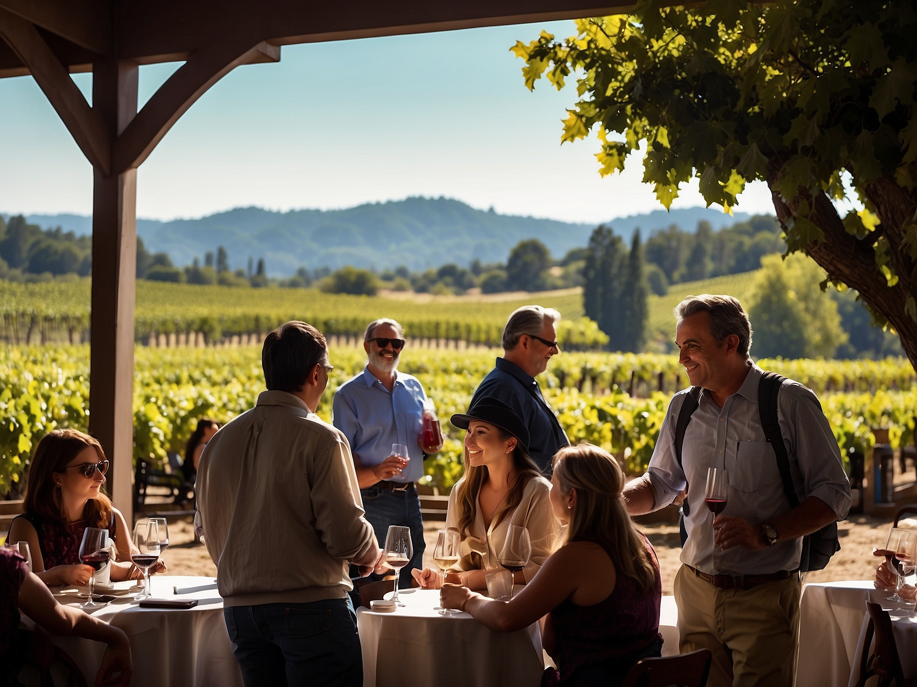 Scene at Napa Valley wine tasting in Napa Valley