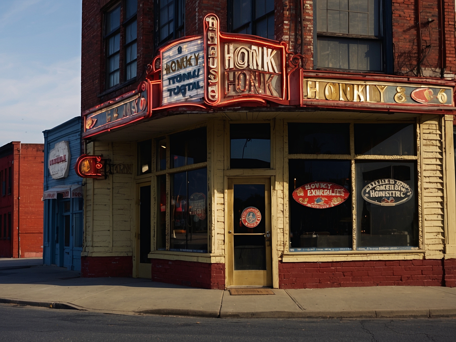 Detail view of Lower Broadway Nashville honky tonk