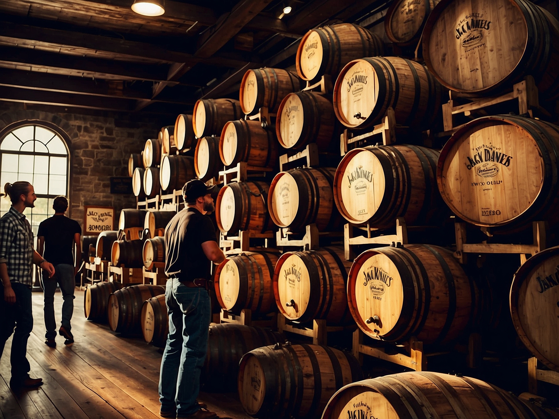 Visitors enjoying Jack Daniels distillery tour in Nashville
