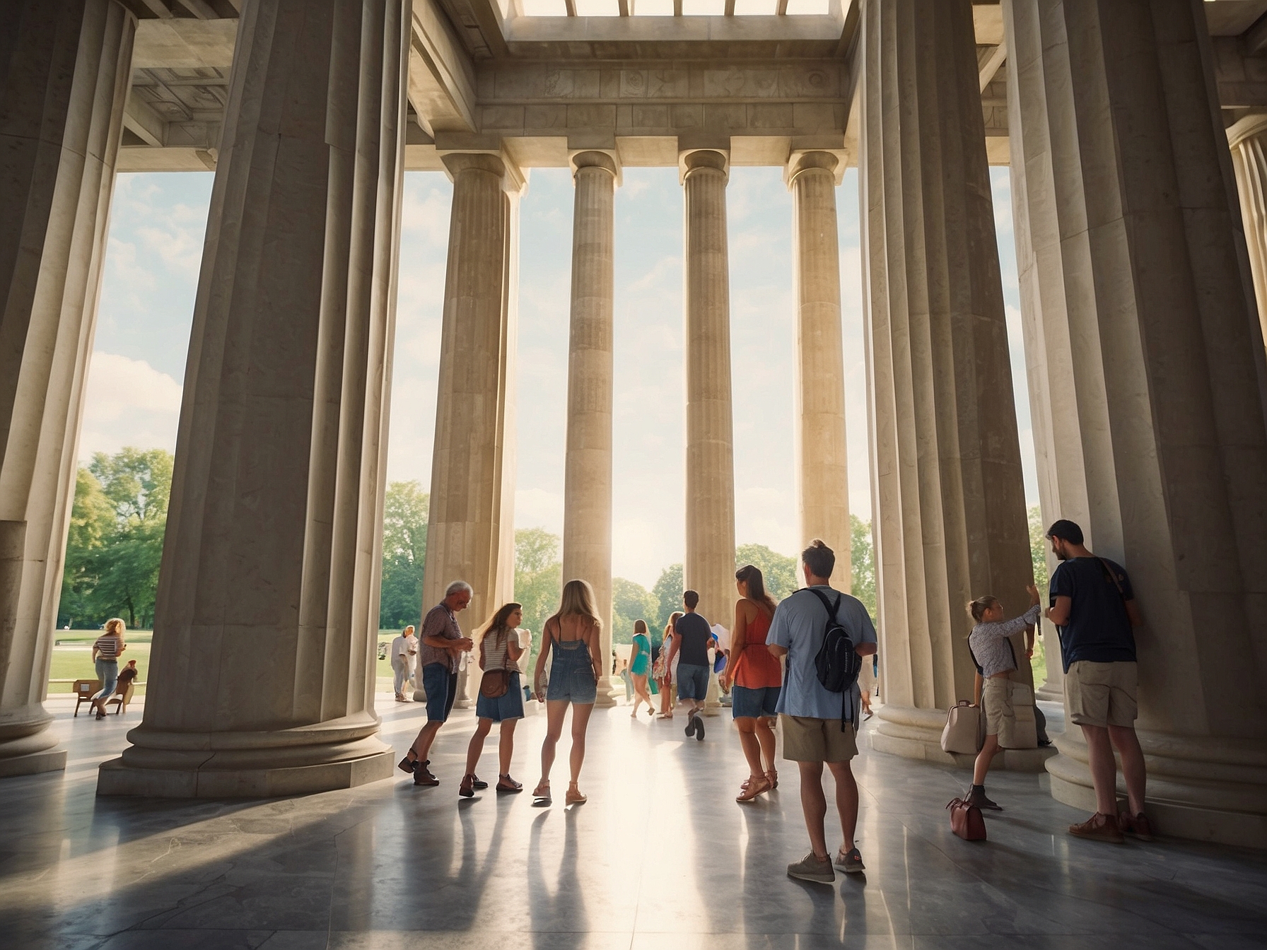 Visitors enjoying Parthenon Nashville in Nashville