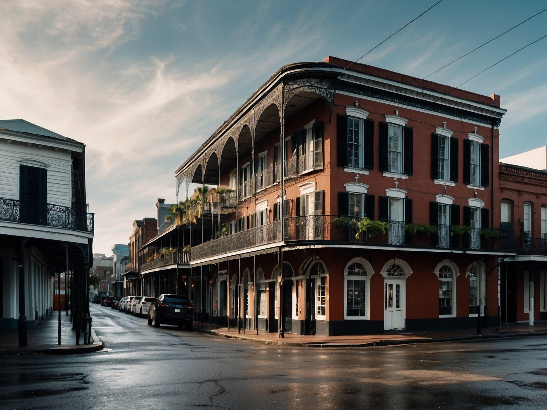 Setting of French Quarter New Orleans in New Orleans