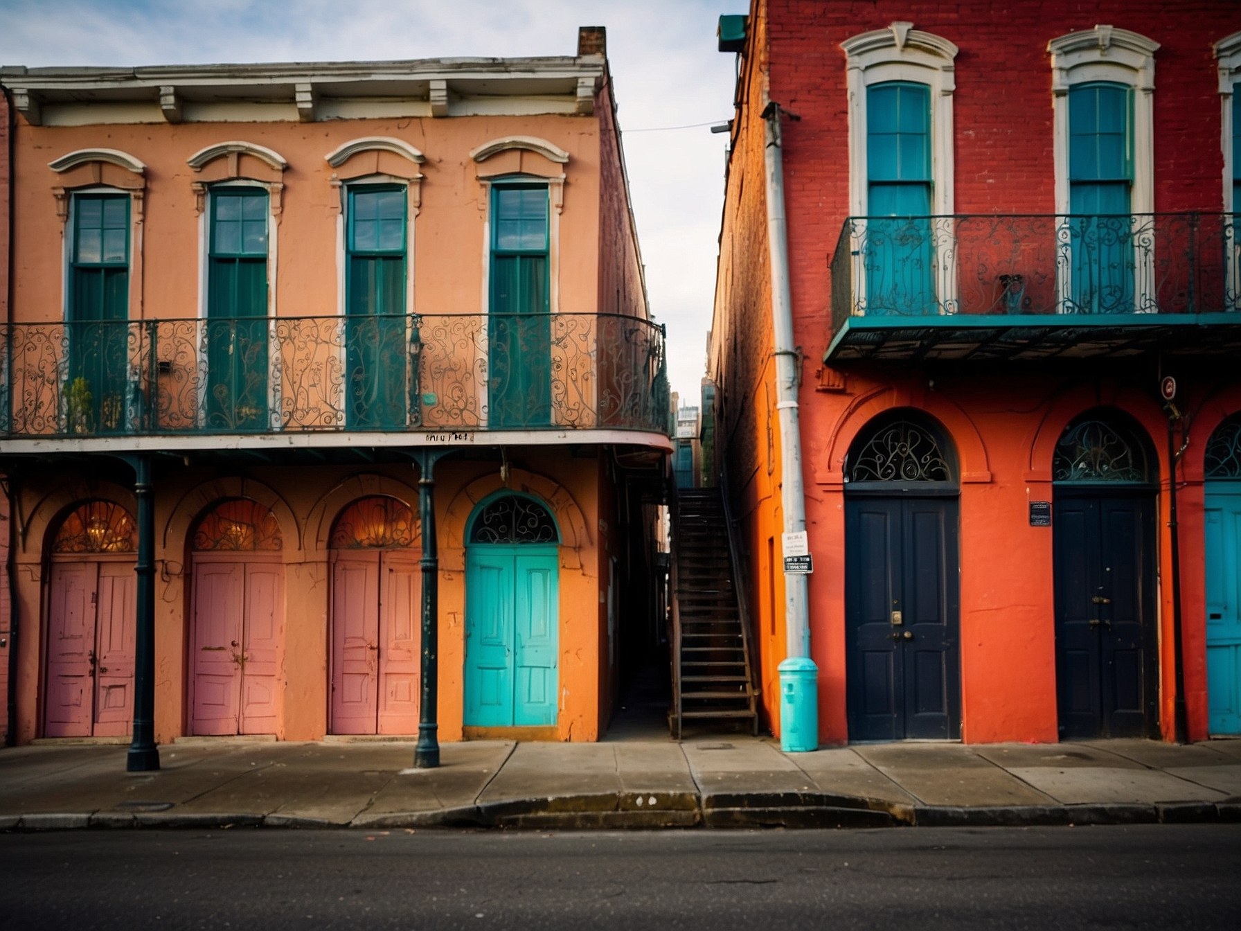 Setting of Frenchmen Street jazz New Orleans in New Orleans