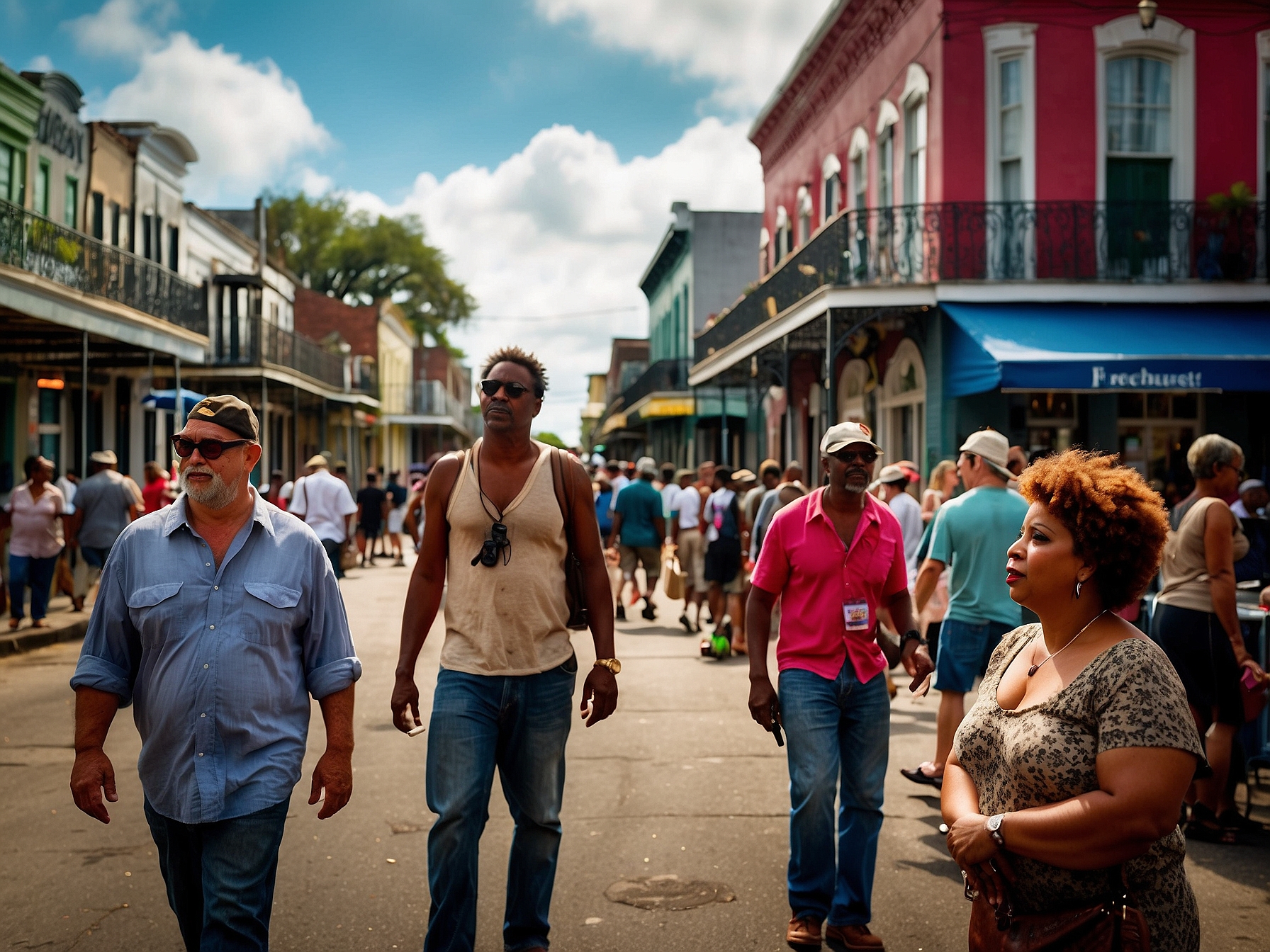 Visitors at Frenchmen Street jazz New Orleans in New Orleans