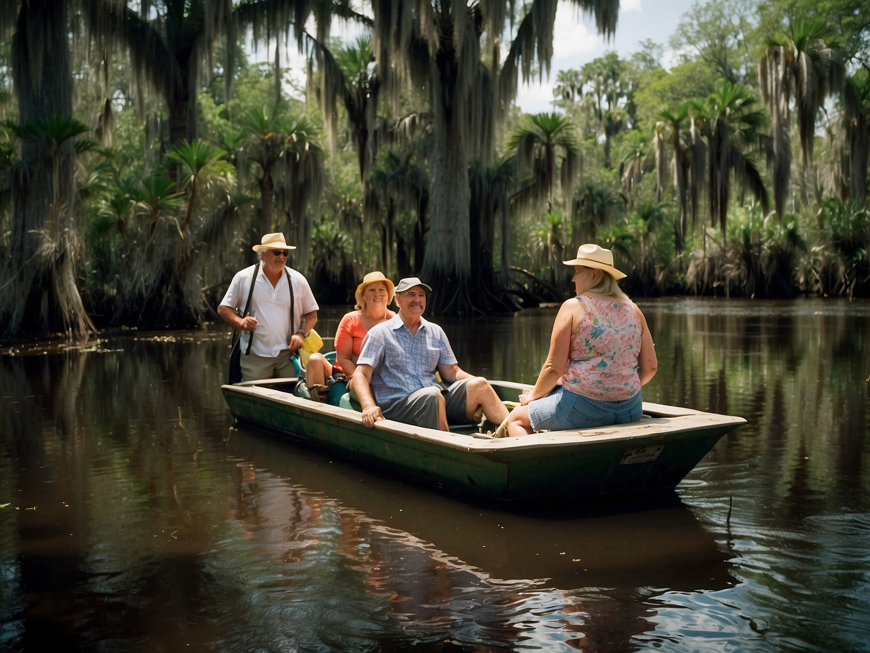 Visitors at New Orleans swamp tour in New Orleans