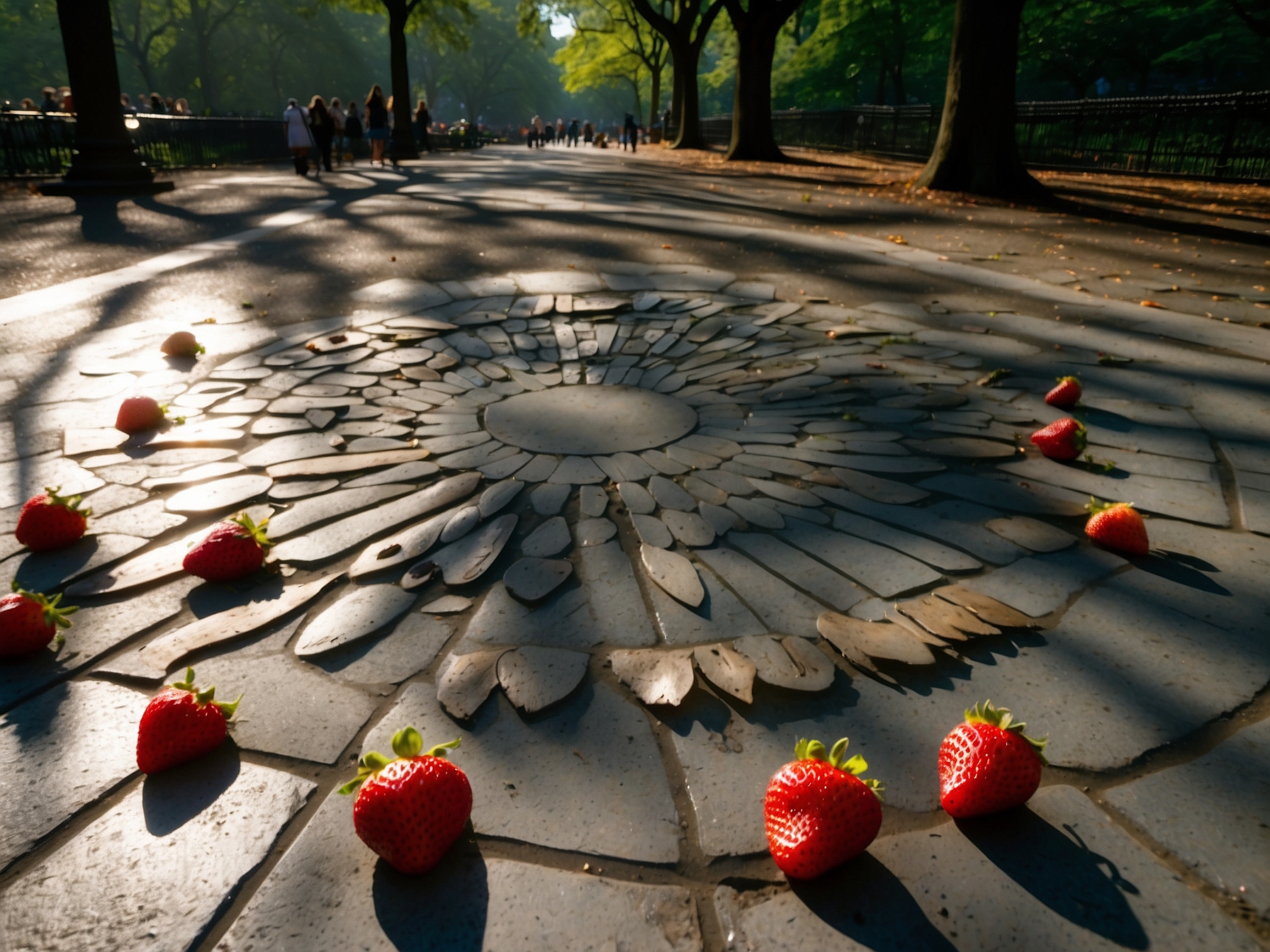 Strawberry Fields John Lennon memorial in Central Park