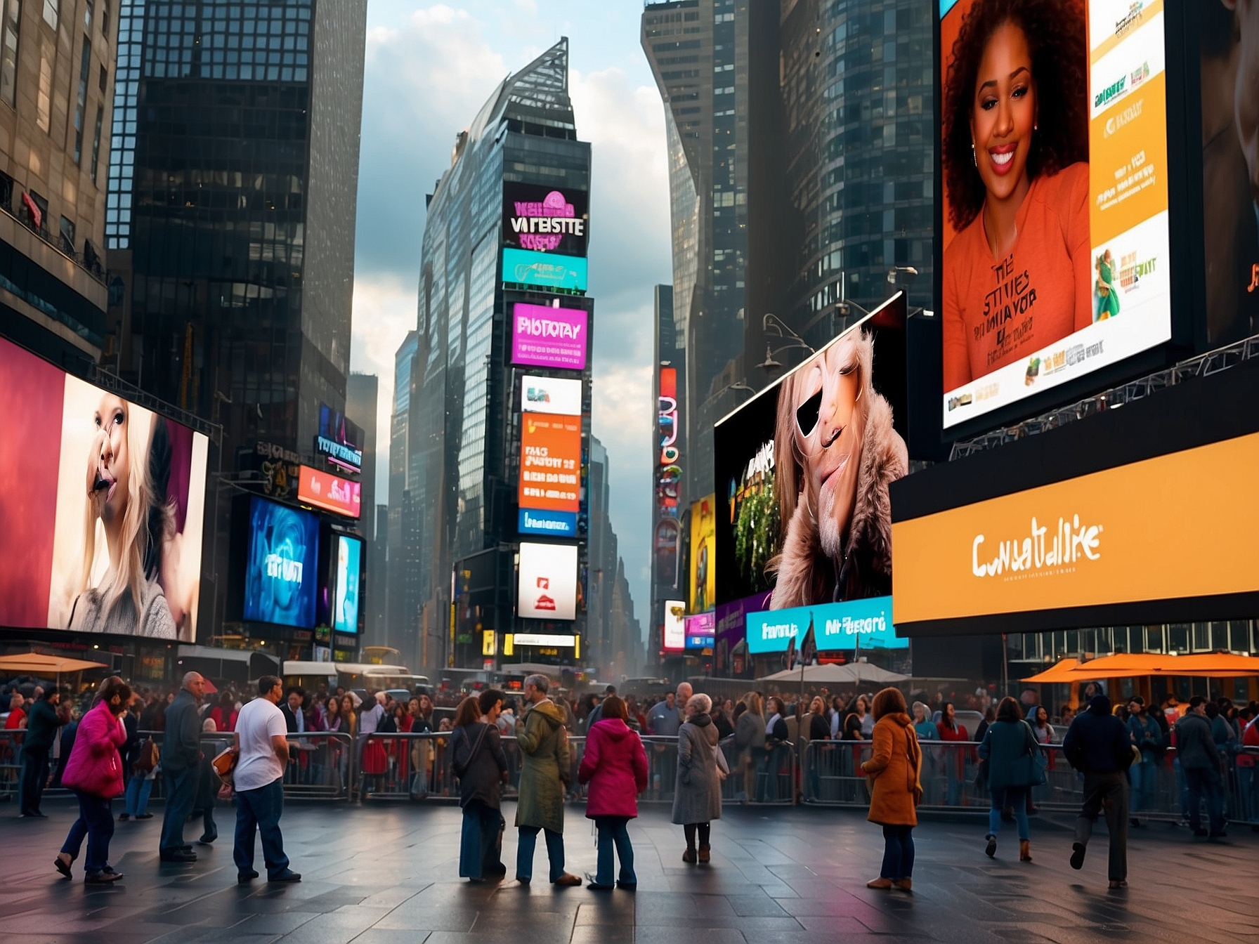 Visitors experiencing Times Square New York City in New York City