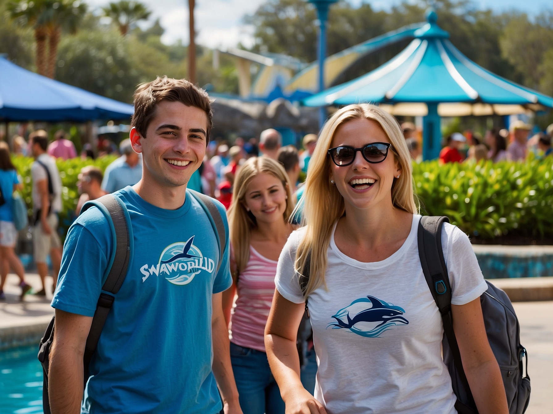 Visitors enjoying SeaWorld Orlando in Orlando