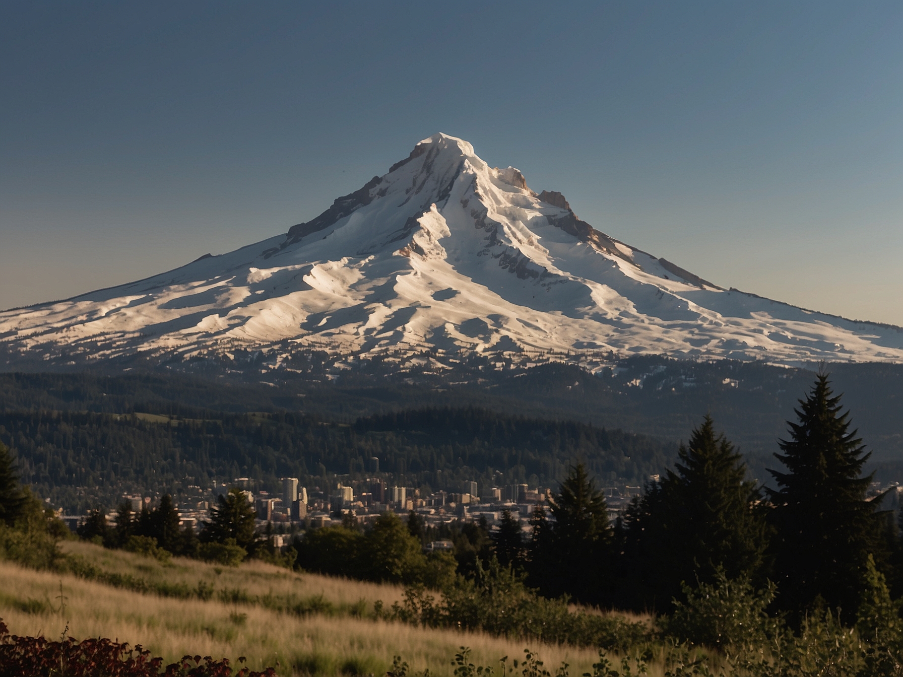 Highlight of Mount Hood from Portland in Portland