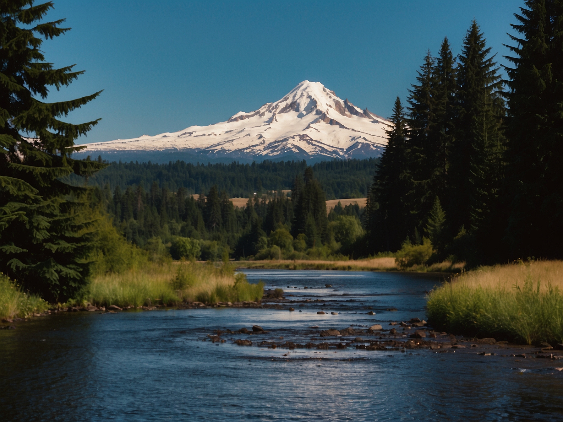 Setting of Mount Hood from Portland in Portland