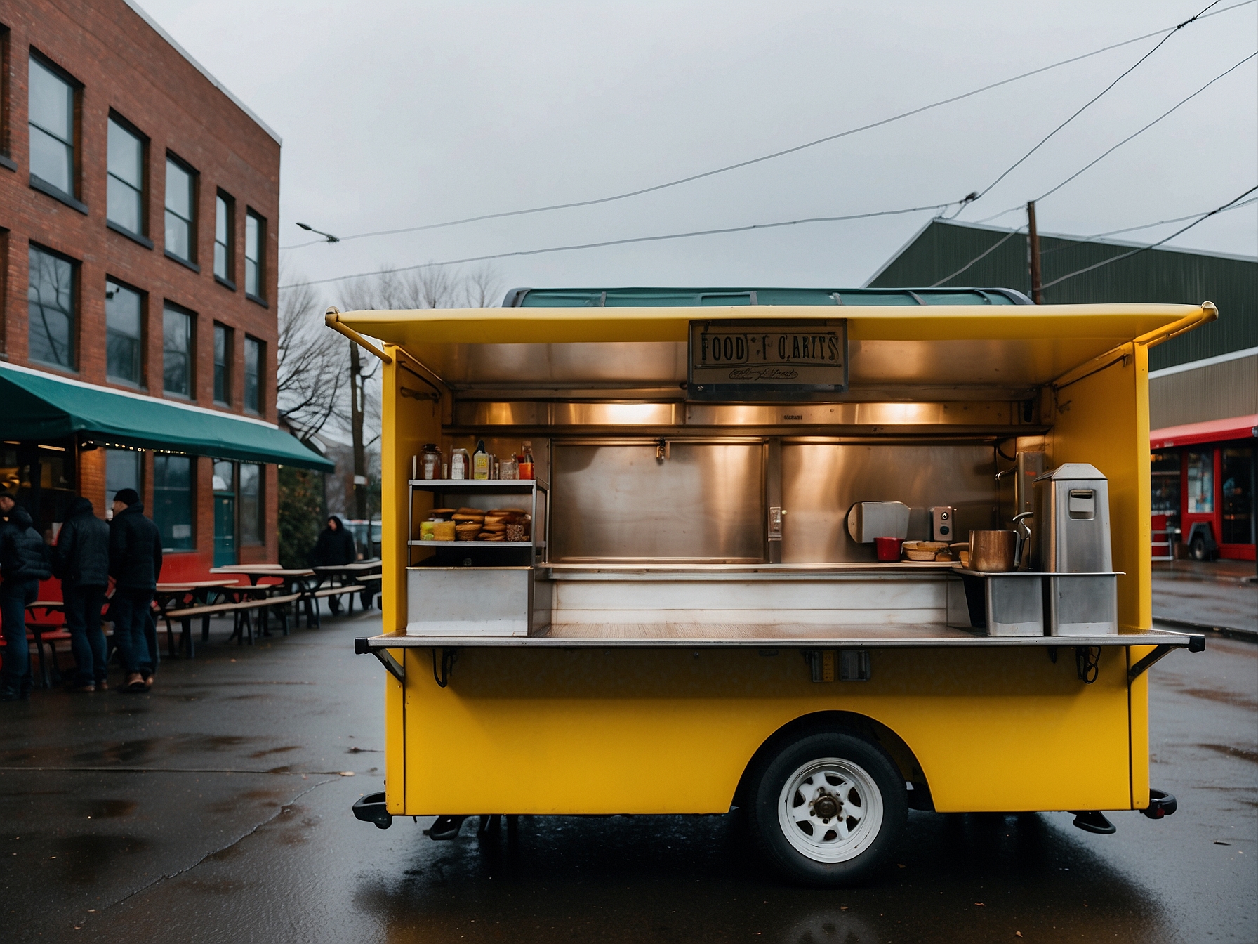 Setting of Portland food carts in Portland