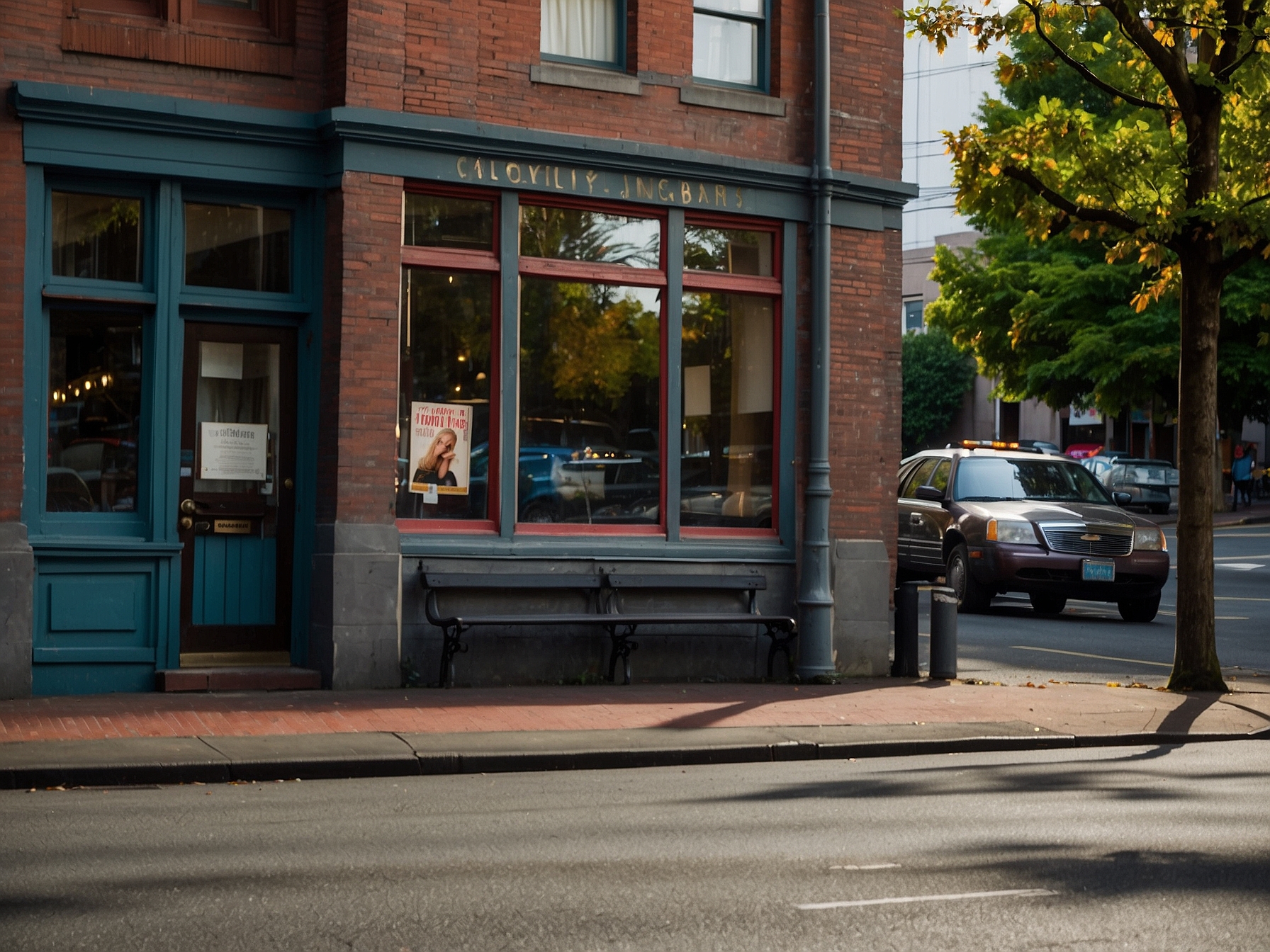 portland oregon street and neighborhood scene