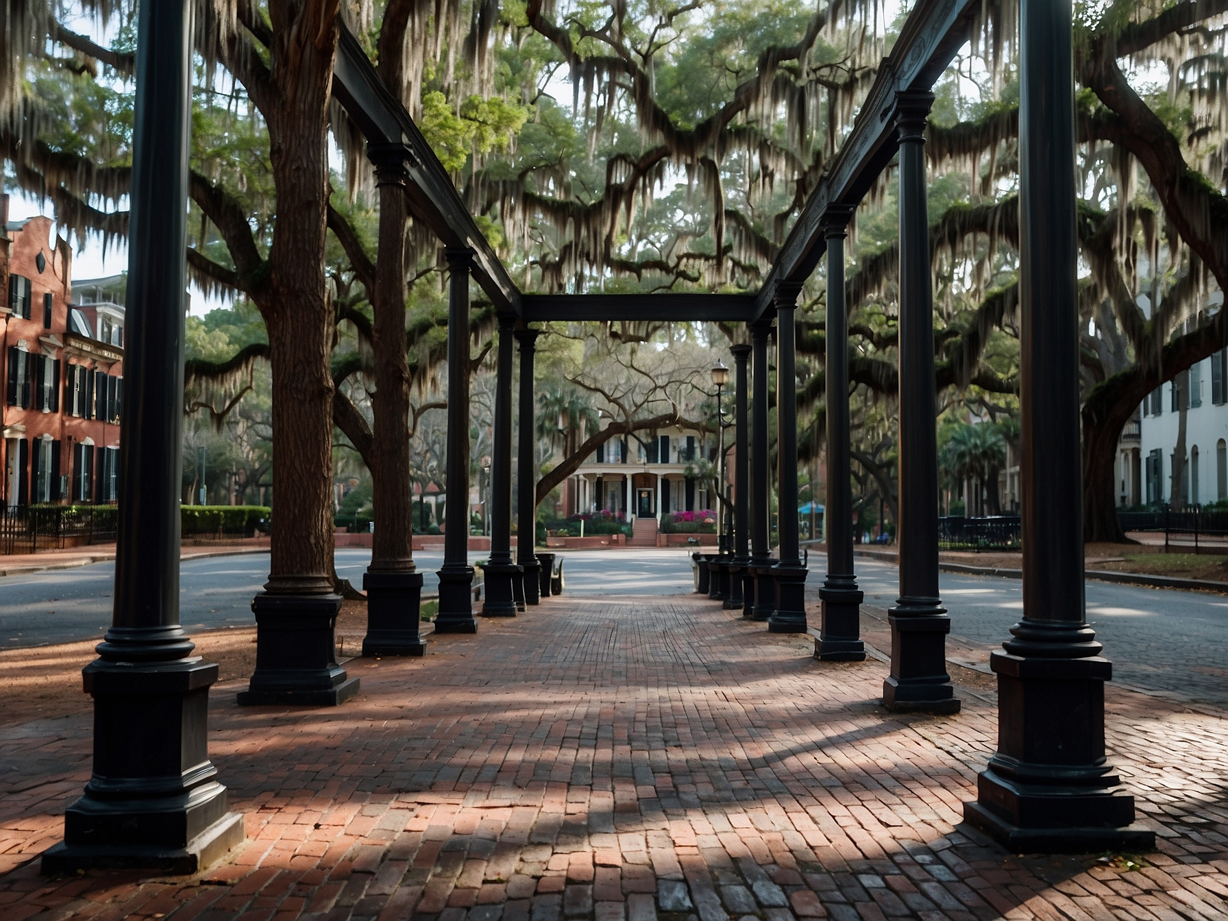 Main view of Savannah historic squares walking tour in Savannah