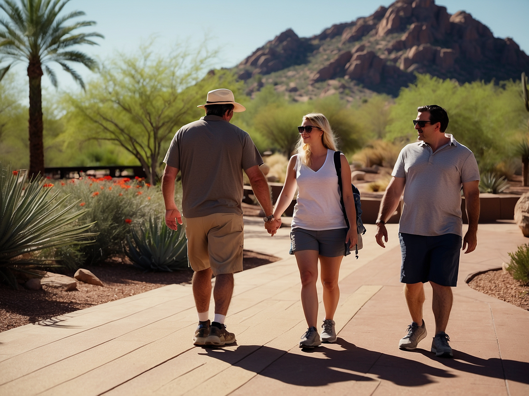 Visitors enjoying Camelback Mountain Scottsdale in Scottsdale