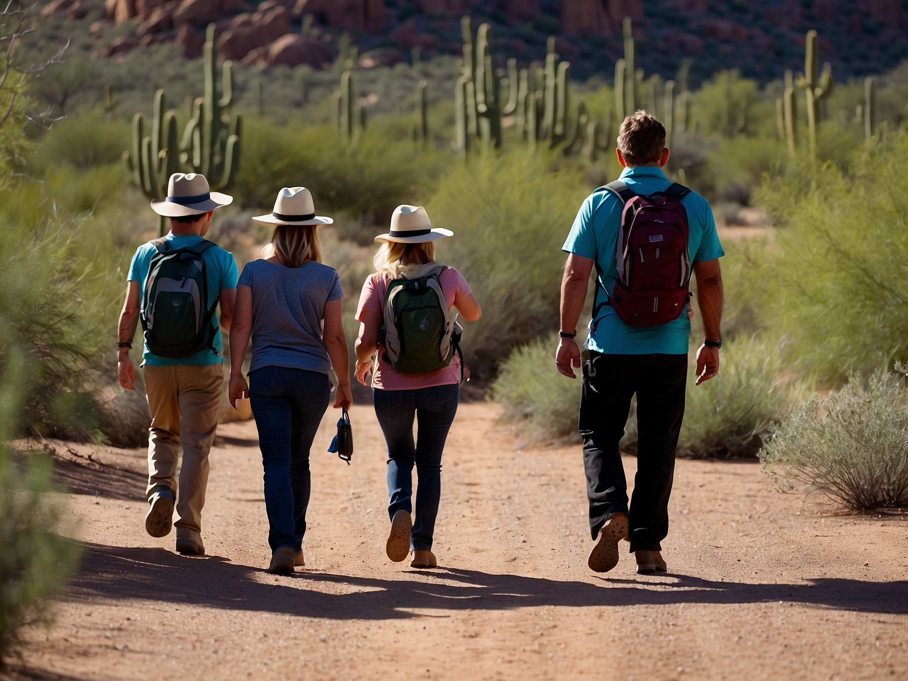 Visitors enjoying Sonoran Desert hike Scottsdale in Scottsdale