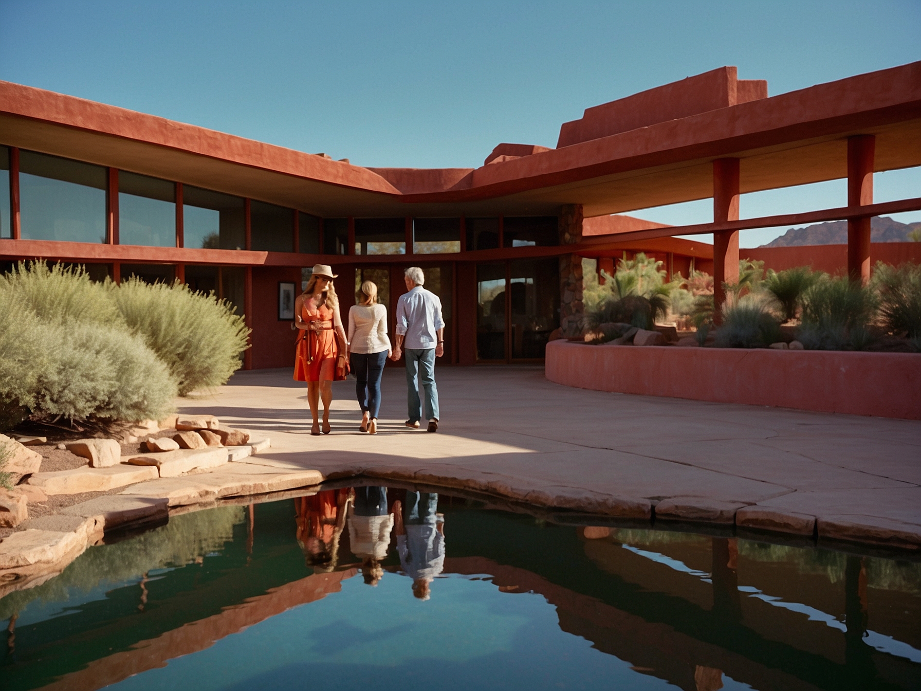 Visitors enjoying Taliesin West Scottsdale in Scottsdale