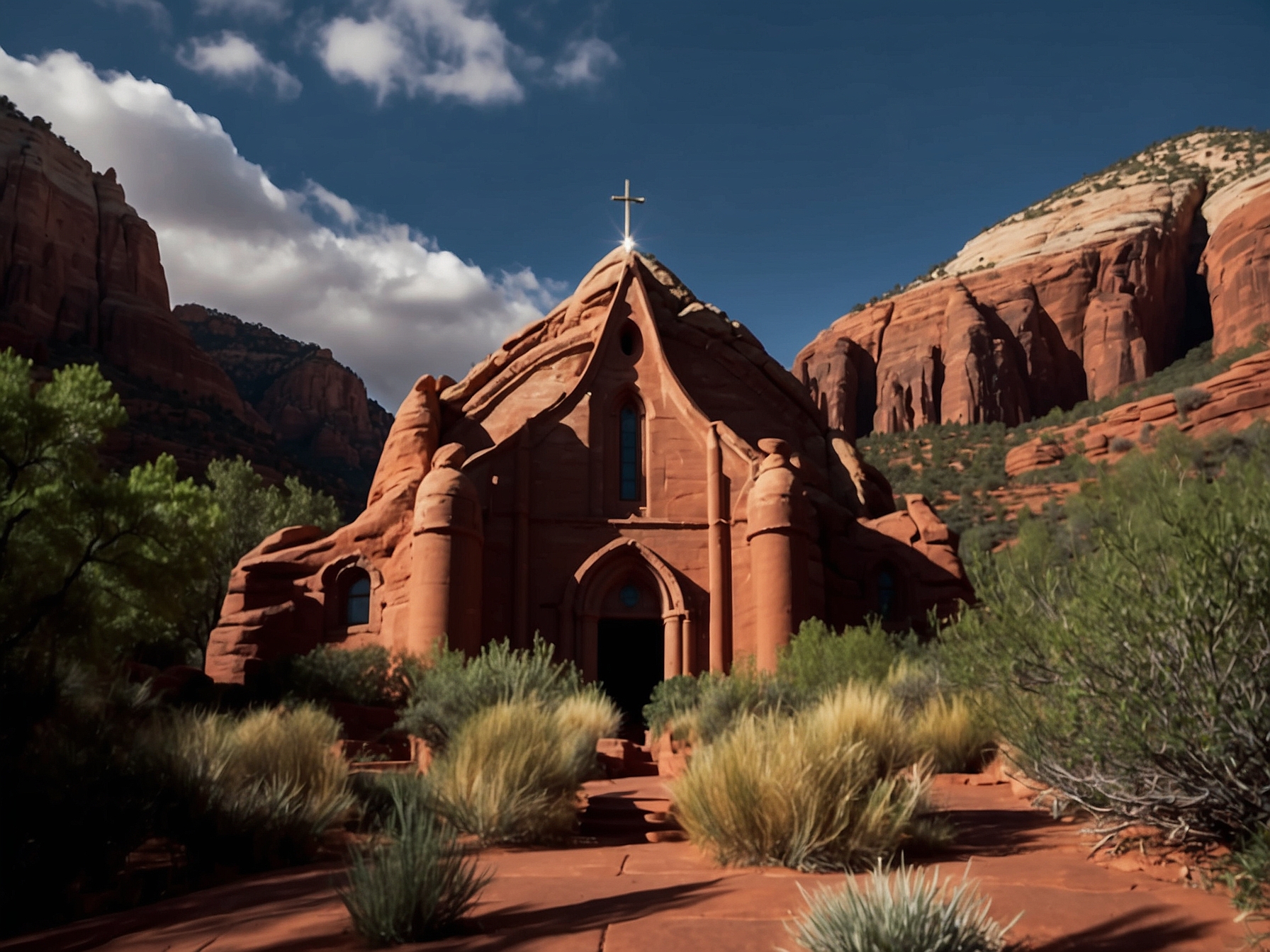 Main view of Chapel of the Holy Cross Sedona in Sedona