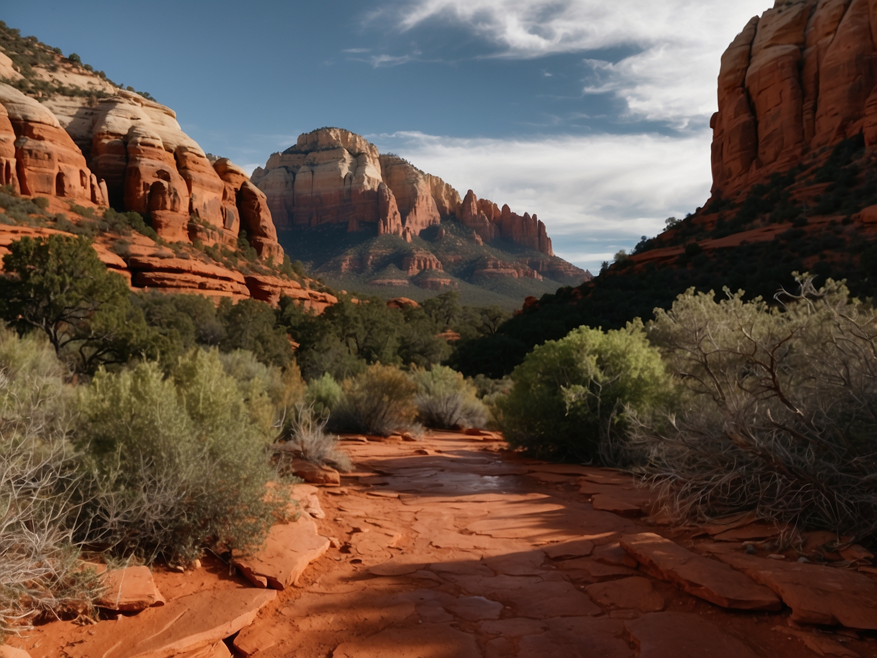 Main view of Sedona red rock hiking in Sedona