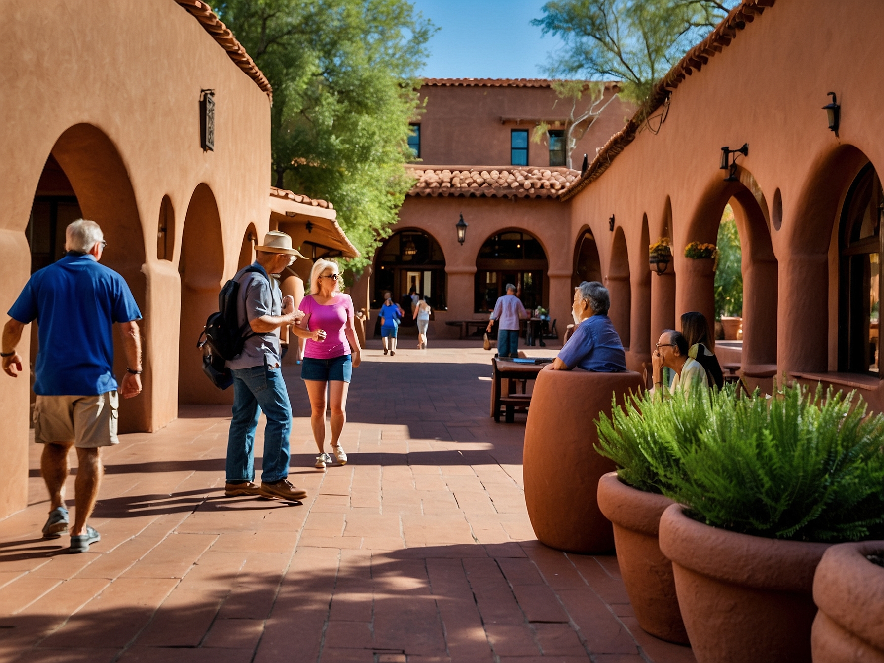Activity at Tlaquepaque Sedona arts village in Sedona