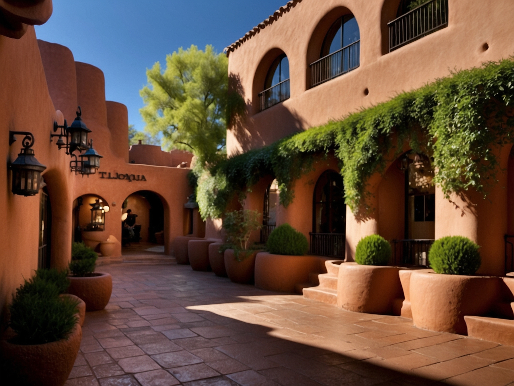 Main view of Tlaquepaque Sedona arts village in Sedona