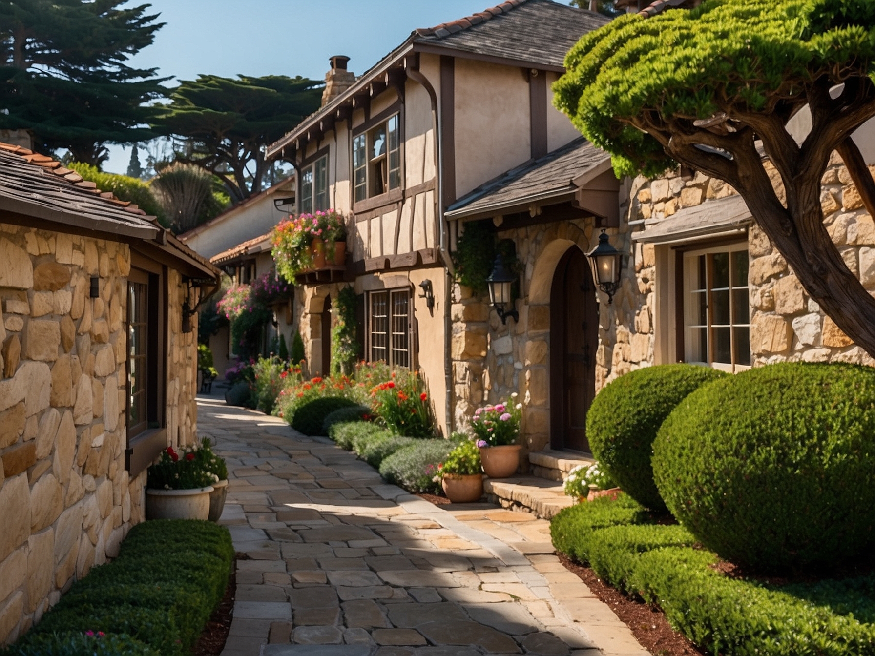 Carmel-by-the-Sea village with cottage architecture California