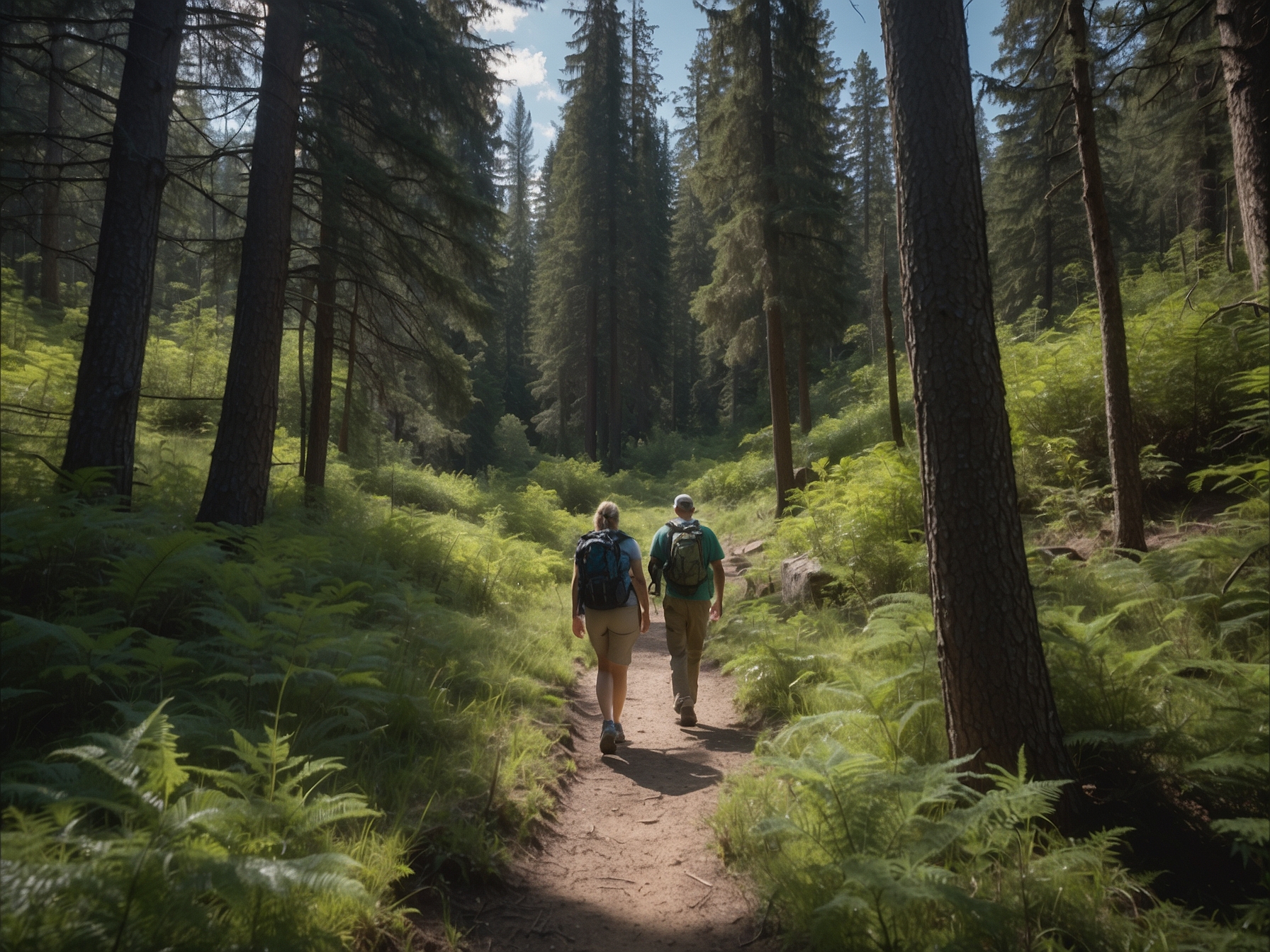 Hikers on a free public hiking trail in America
