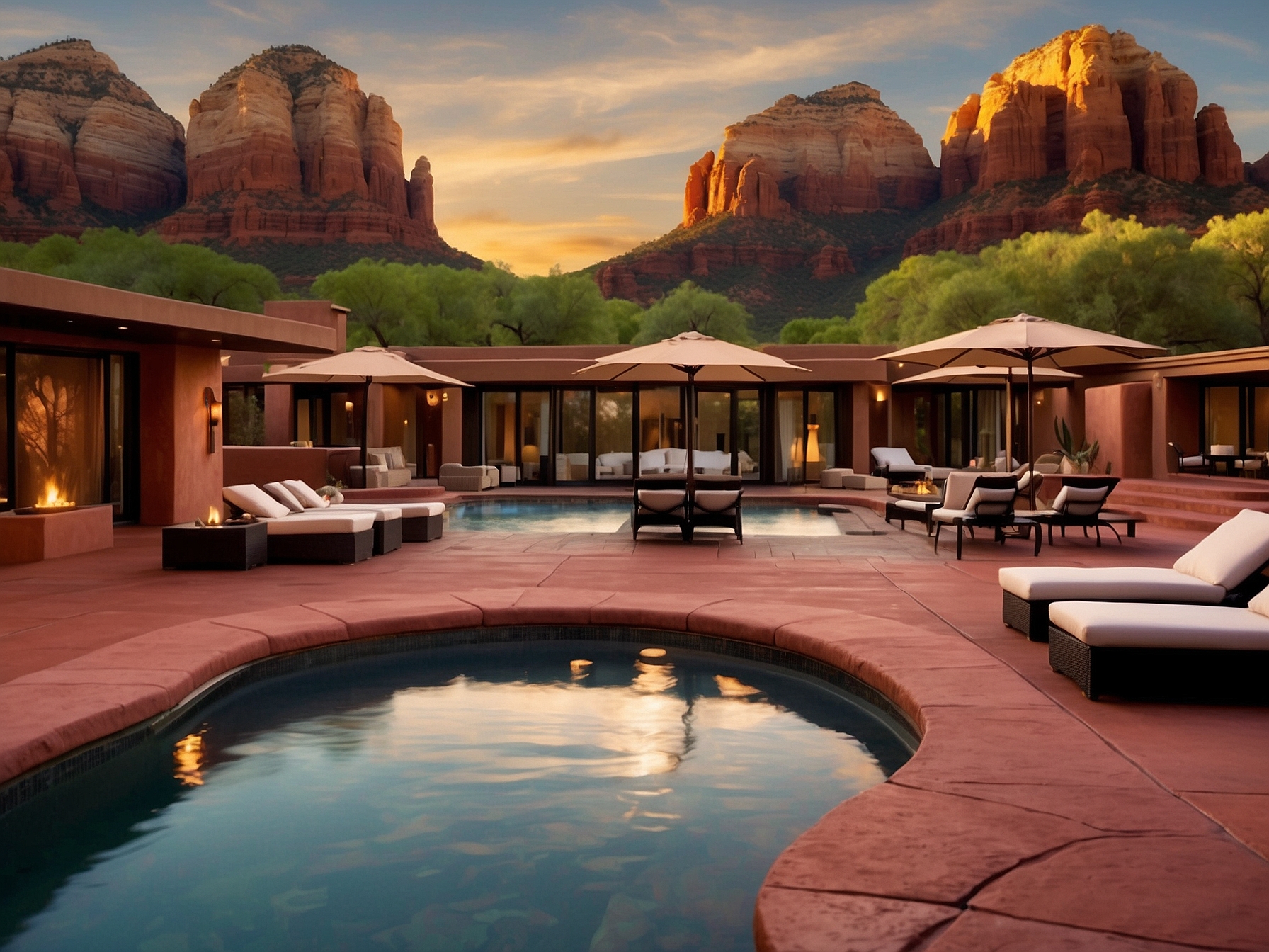 Romantic luxury resort with red rock views in Sedona Arizona