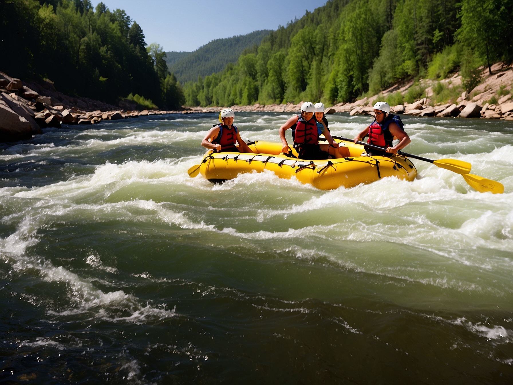 Scenic landscape for whitewater rafting USA travel in the USA